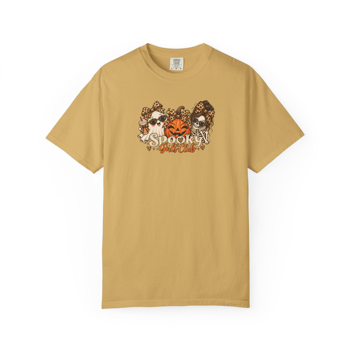 Spooky Girls Club Leopard Halloween Comfort Colors Tee