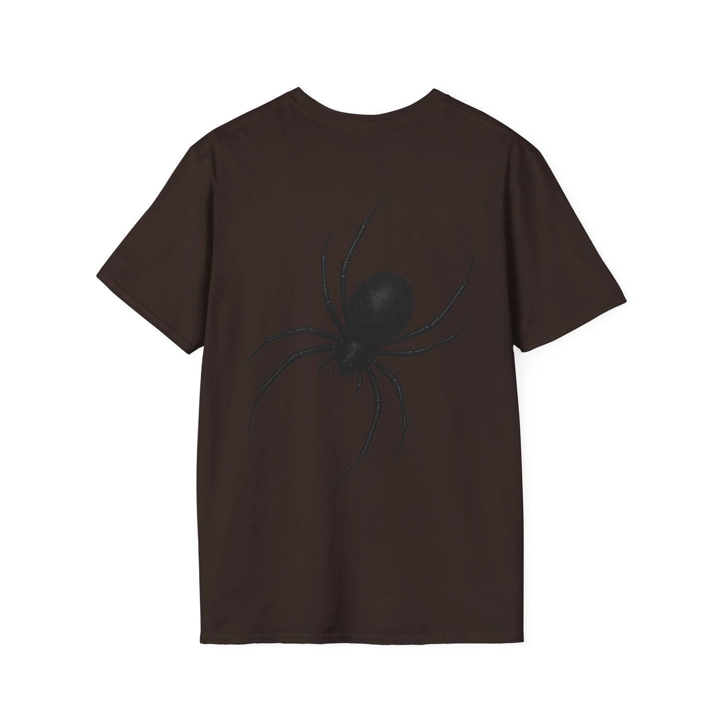 Black Spider T-Shirt – Stealth Halloween Front and Back Graphic Tee