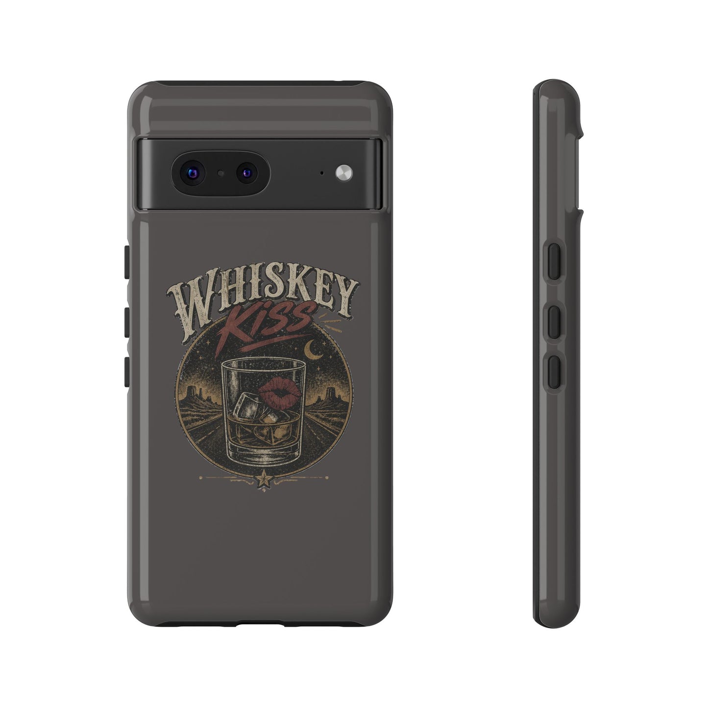 Whiskey Kiss Western Phone Case, Country iPhone & Samsung Case, Rustic Cowgirl or Cowboy Phone Case, Whiskey Lover Gift, Matte or Glossy