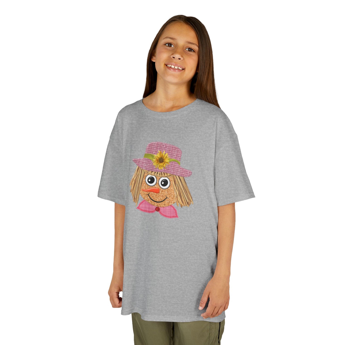 Cute Scarecrow Girl Kids Halloween T-Shirt