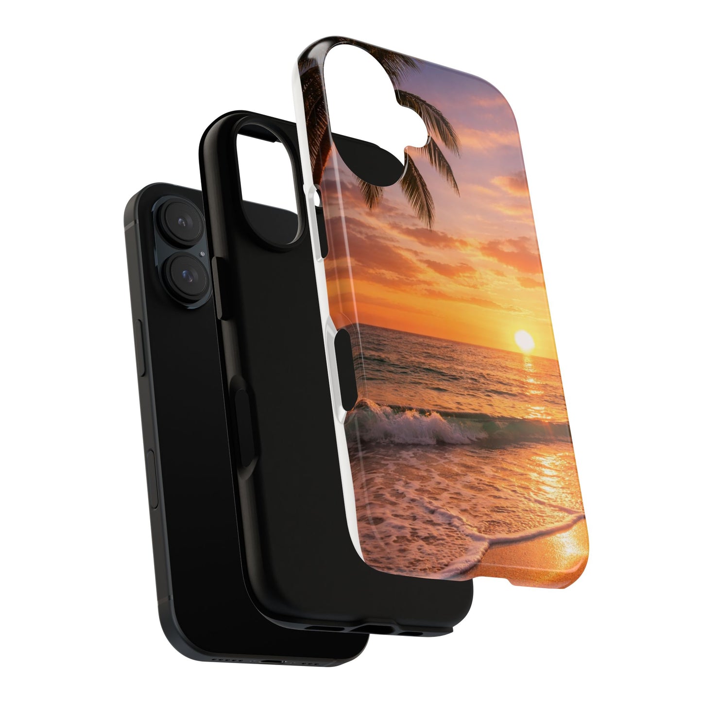 Golden Hour Beach Case — Tropical Palm Sunset Protective Case