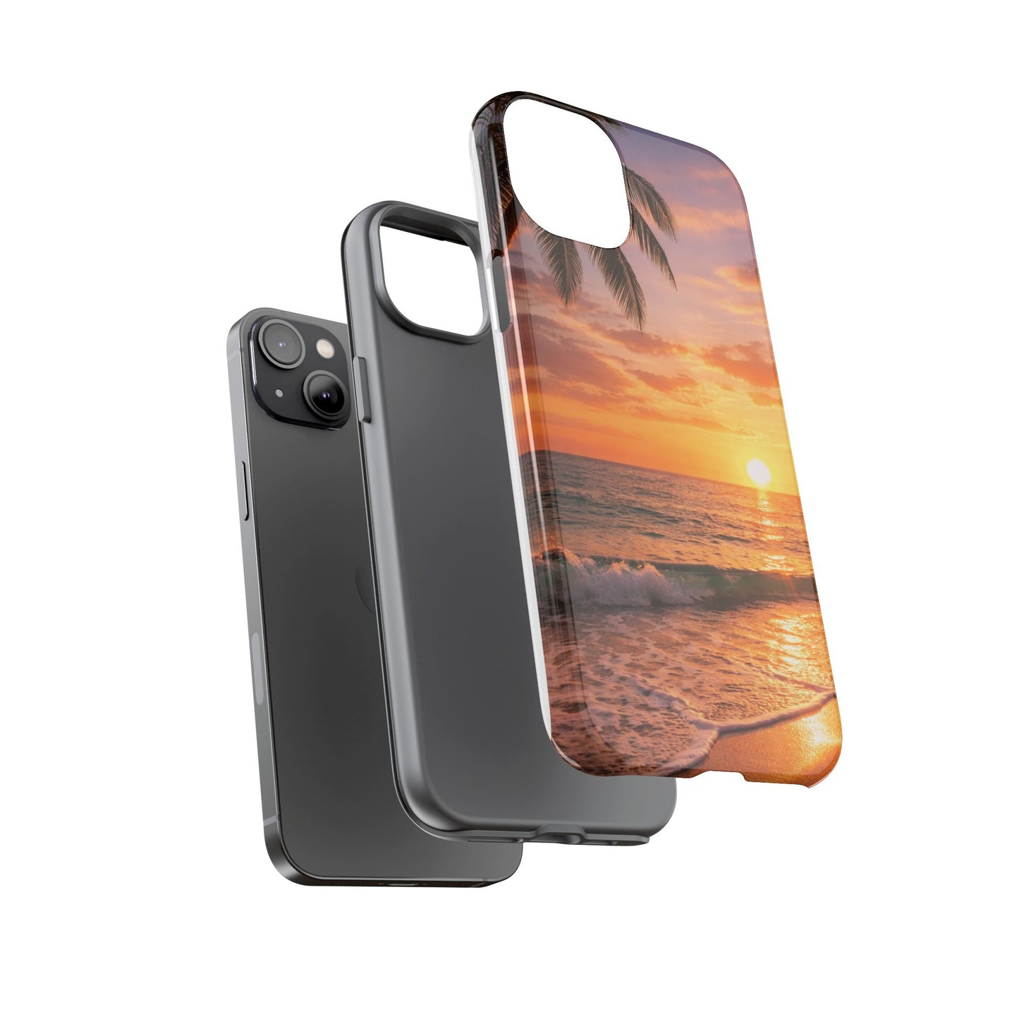 Golden Hour Beach Case — Tropical Palm Sunset Protective Case