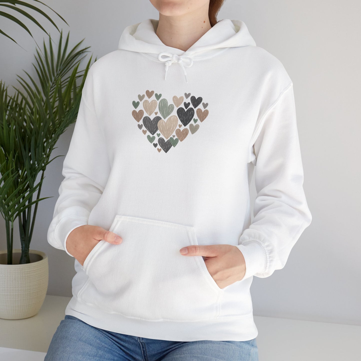 Imperfect Heart Hoodie | Bold Heart Cluster Graphic Hoodie | Minimalist Heart Sweatshirt