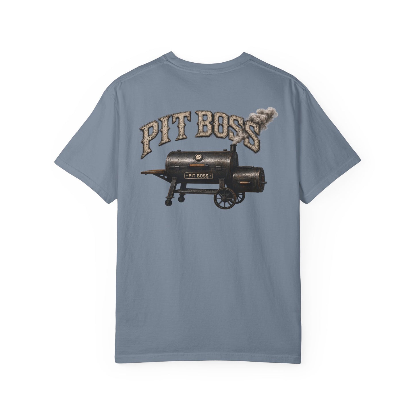 Pit Boss BBQ Shirt, Smoker Graphic Tee, Low and Slow Tshirt, Backyard BBQ Shirt, Grill Master Tee, Vintage Washed BBQ Tee