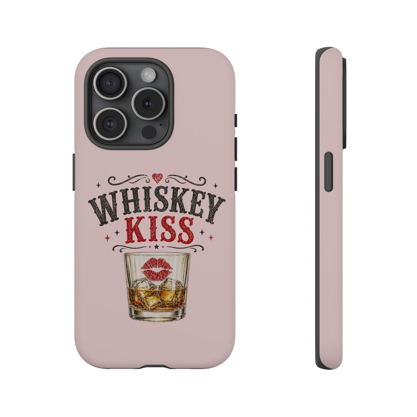 Whiskey Kiss Phone Case, Western Cowgirl Phone Case, Country Girl iPhone & Samsung Case, Cute Whiskey Lover Gift, Matte or Glossy