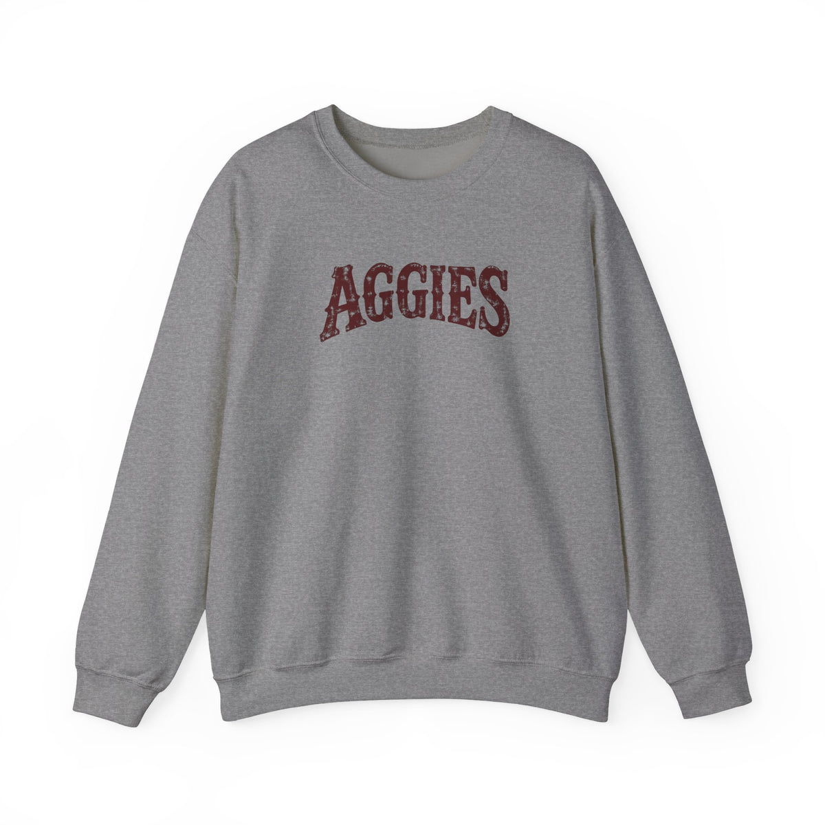 Aggies Vintage Collegiate Crewneck Sweatshirt | Maroon Game Day Pullover