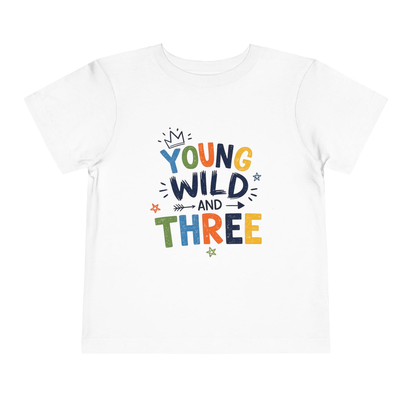 Young Wild and Three Birthday Shirt for Boys | Blue Third Birthday Tee
