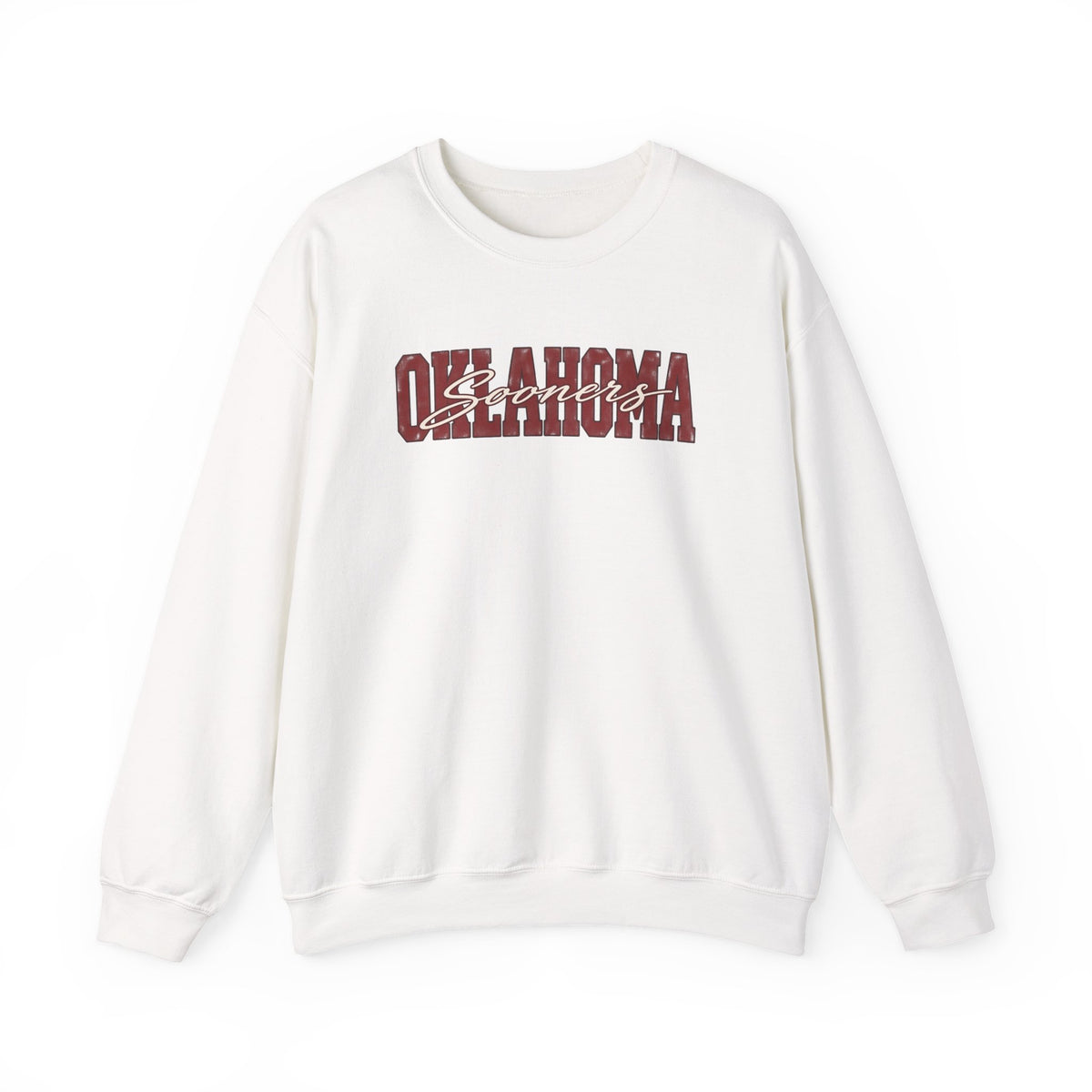 Oklahoma Vintage Collegiate Crewneck Sweatshirt | Crimson Game Day Pullover