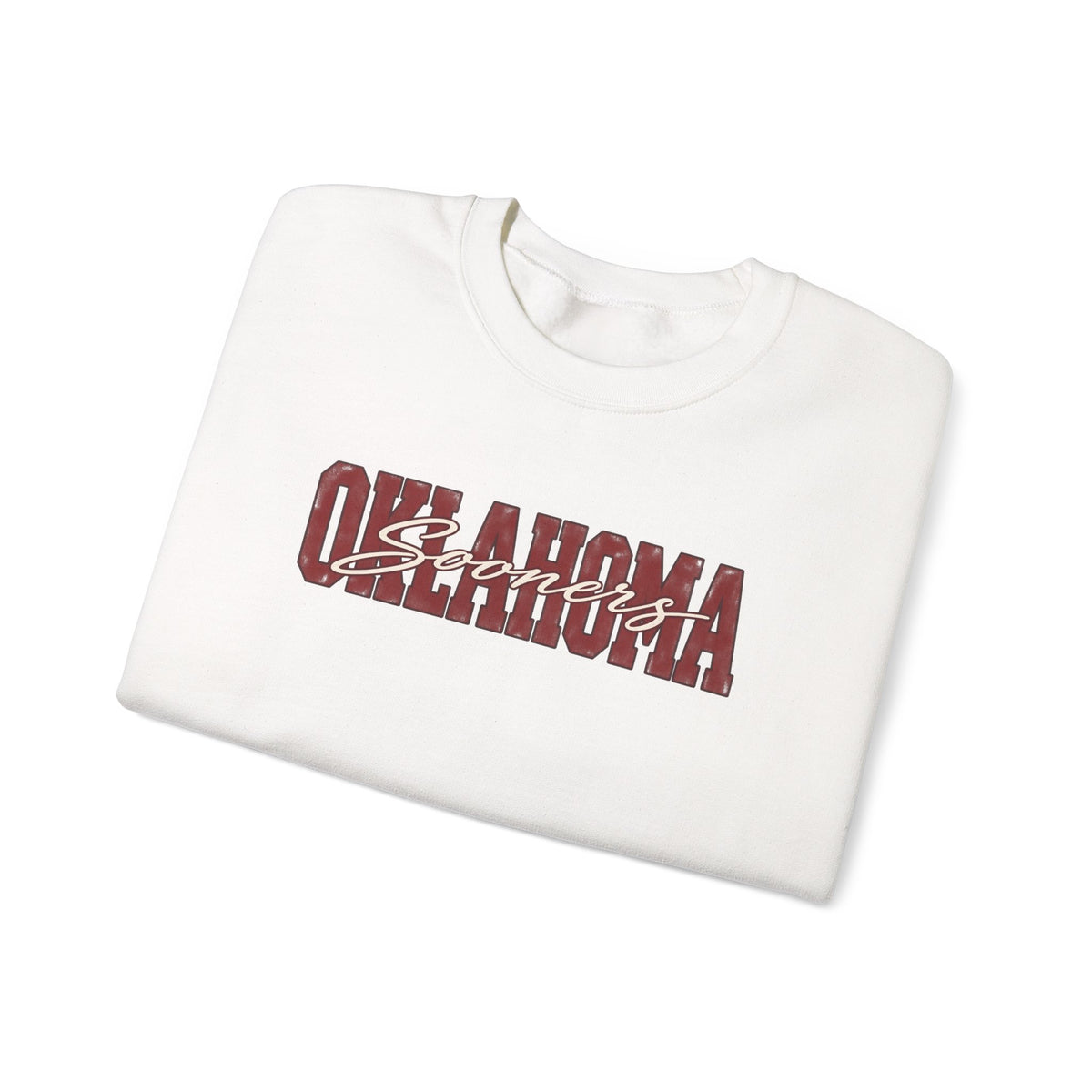 Oklahoma Vintage Collegiate Crewneck Sweatshirt | Crimson Game Day Pullover