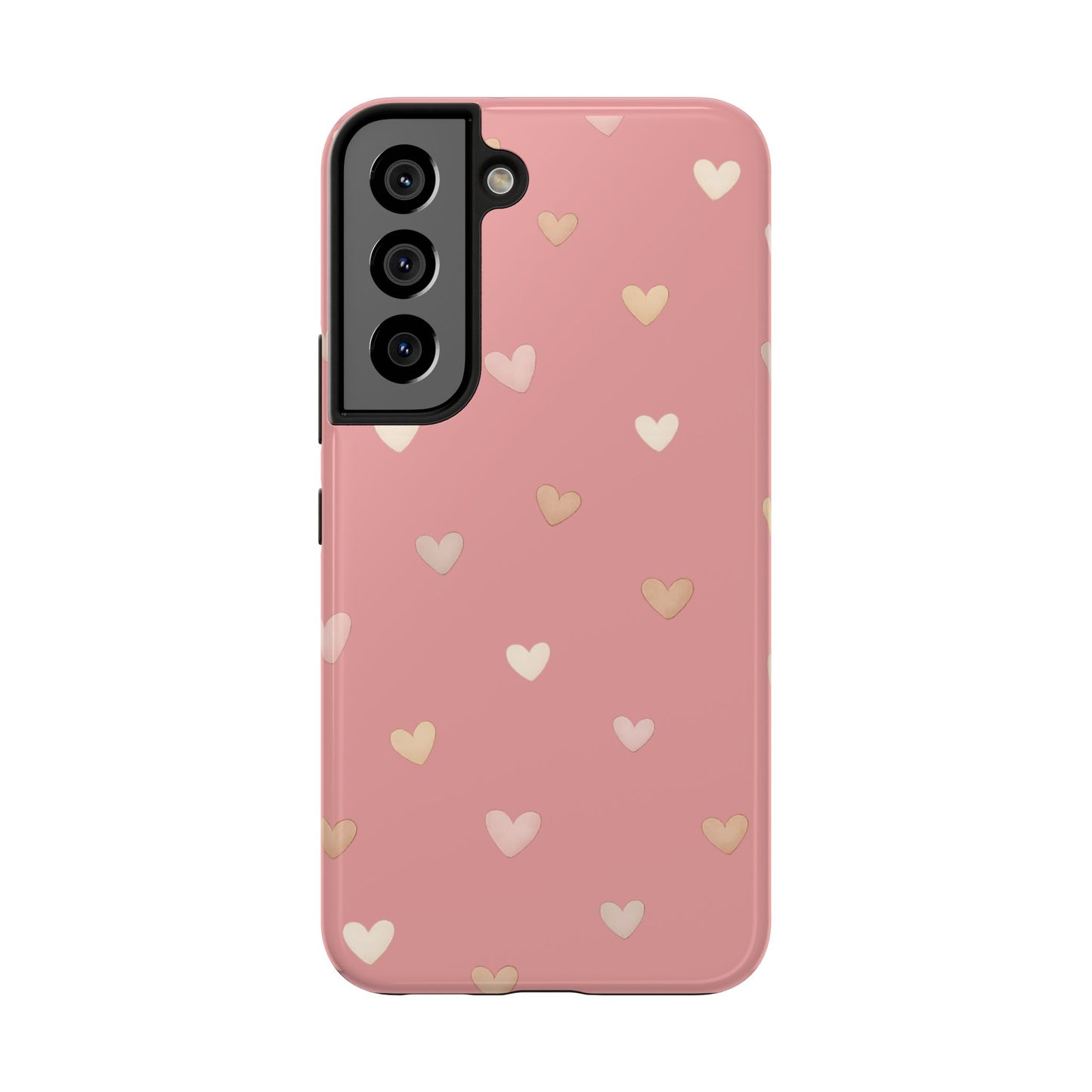 Neutrale Mini-Herzen Handyhülle – Roséfarbenes Ästhetik-Design