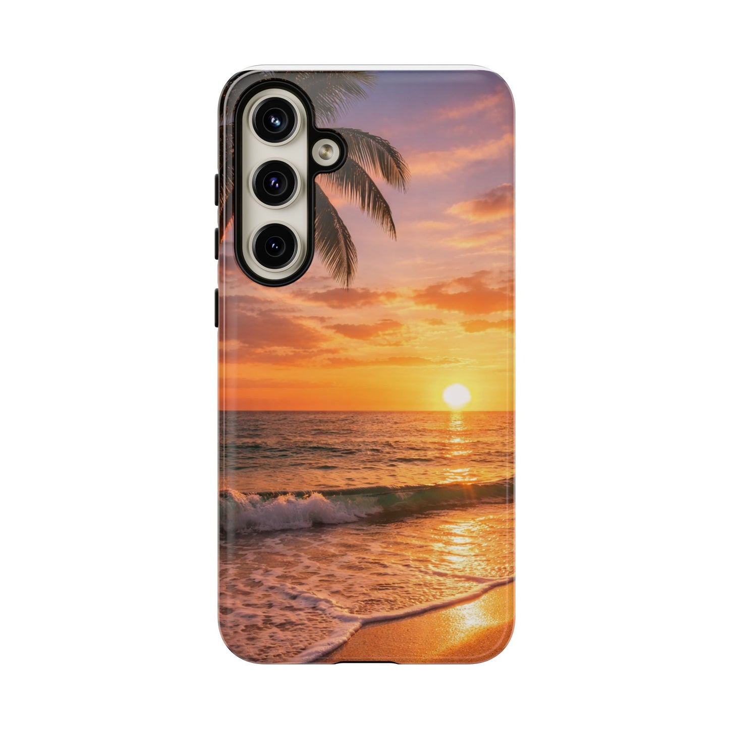 Golden Hour Beach Case — Tropical Palm Sunset Protective Case