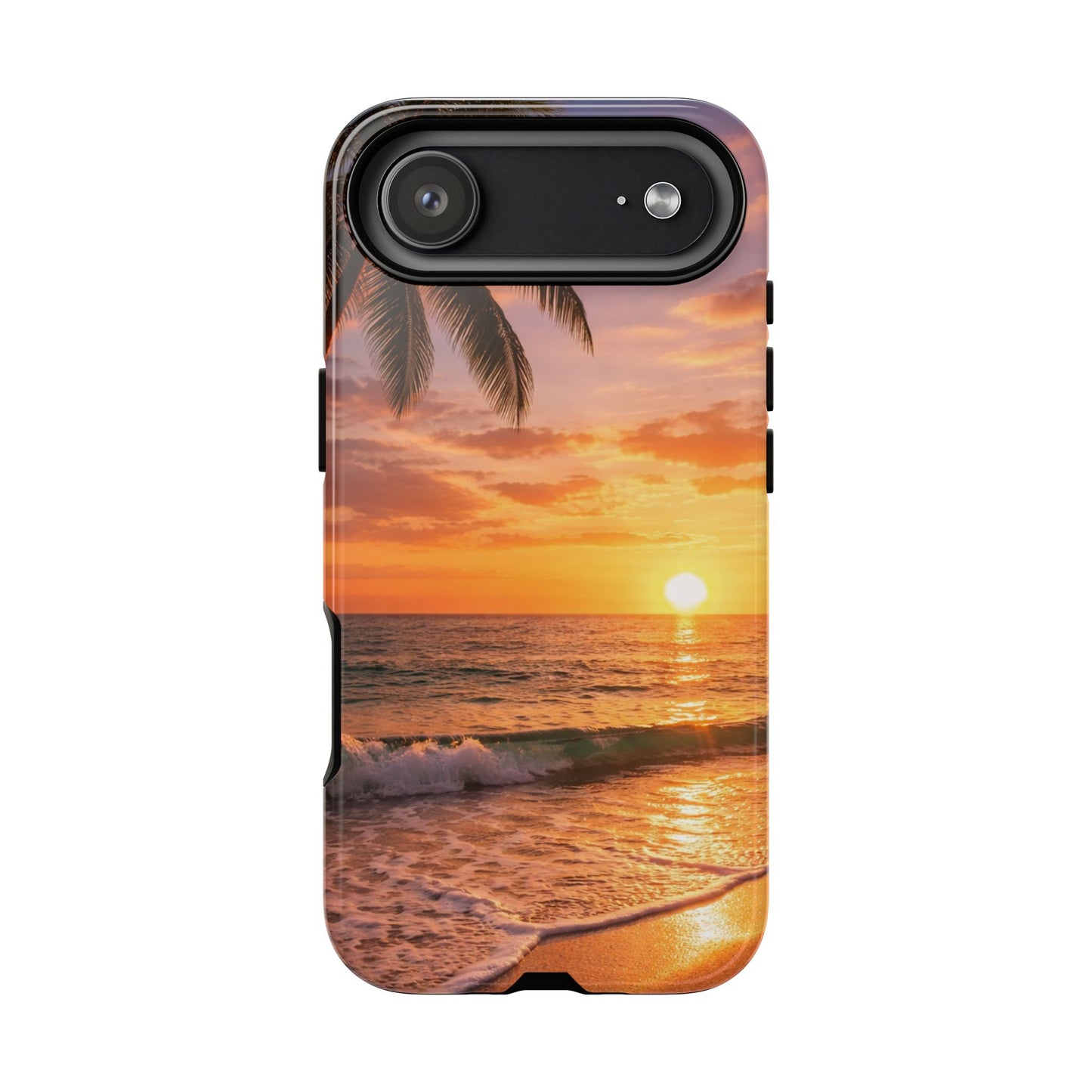 Golden Hour Beach Case — Tropical Palm Sunset Protective Case