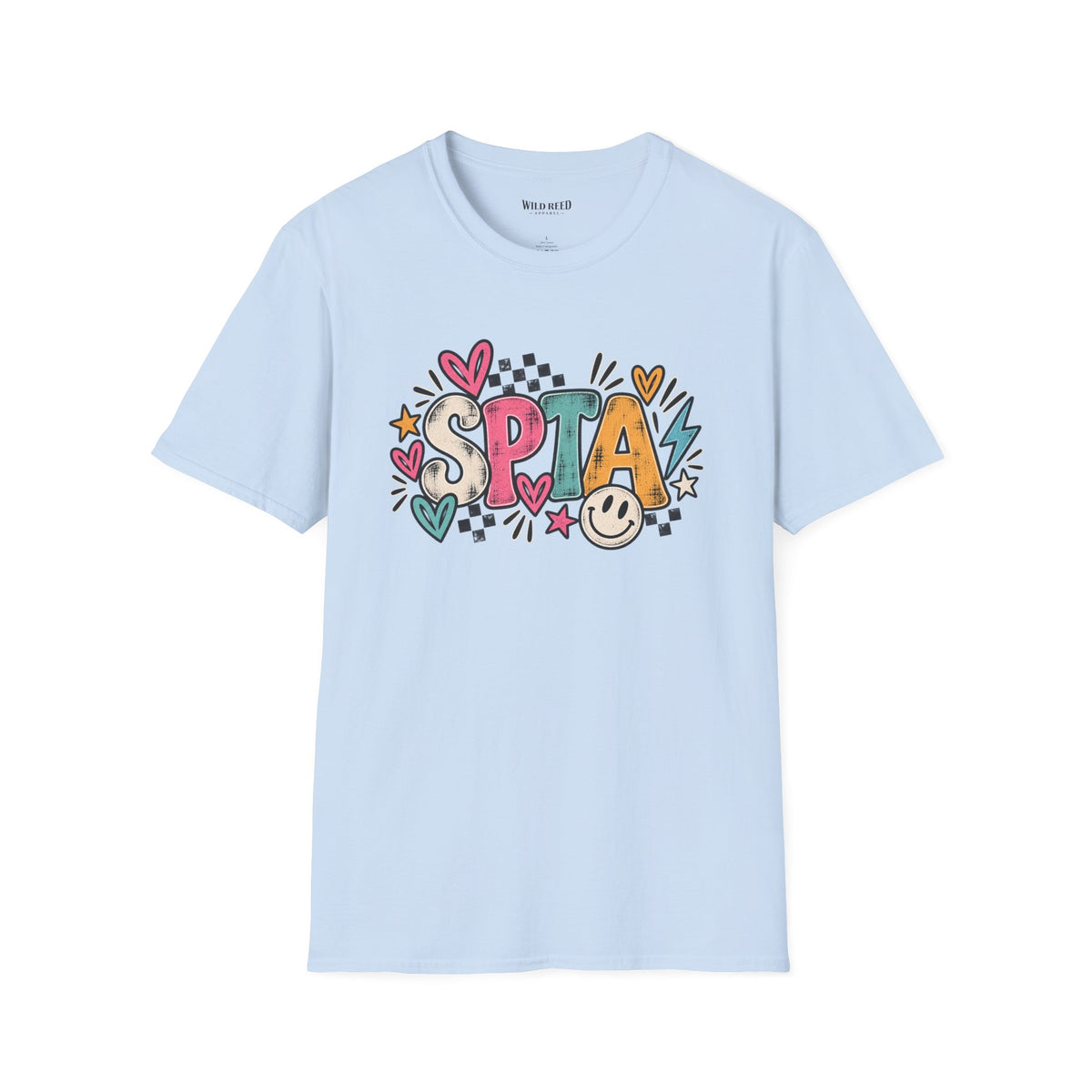 SPTA Retro Checkerboard Graphic Tee | School Support Staff Shirt