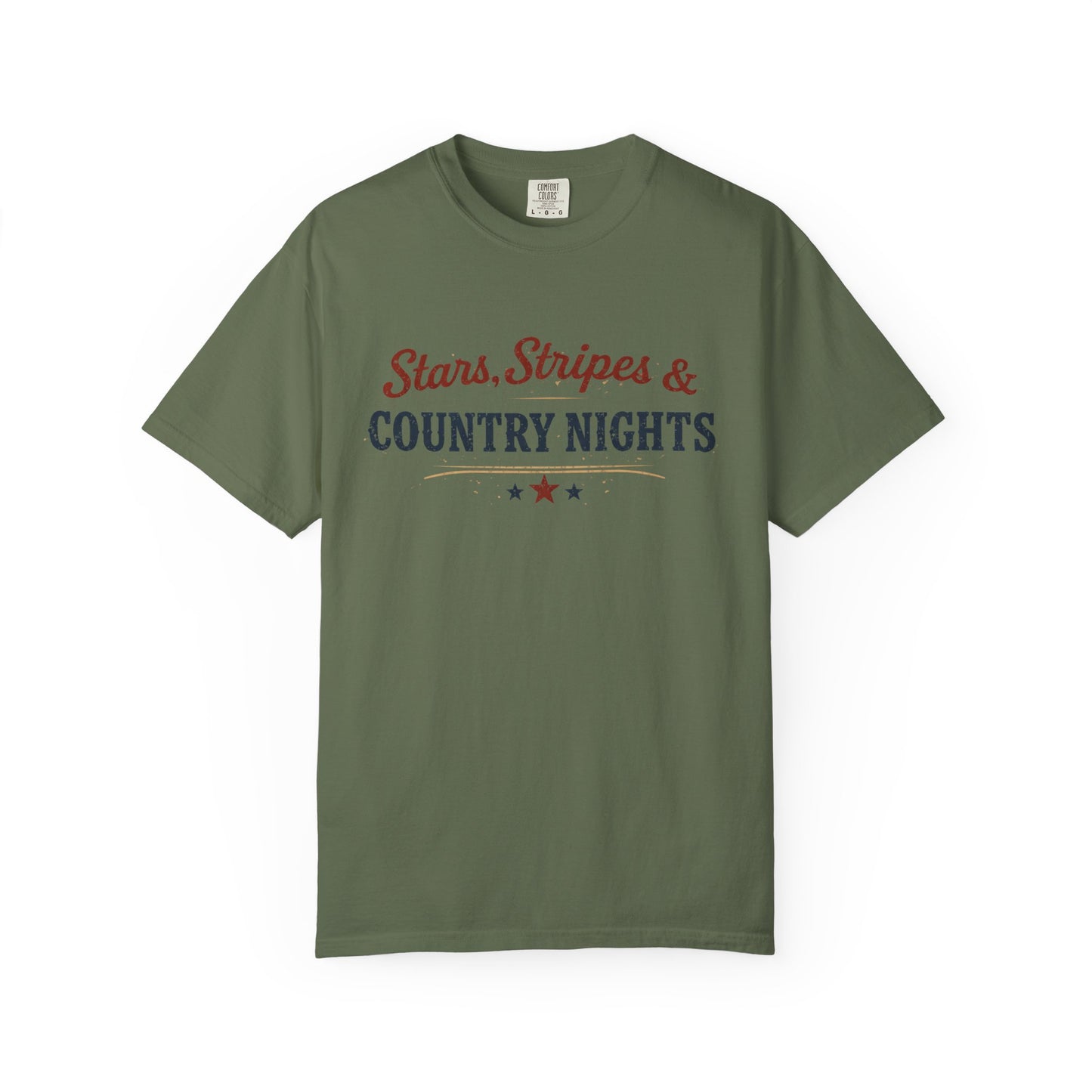 Stars Stripes and Country Nights Tee • Patriotic Country Shirt • Americana Graphic Tee • Western Summer Shirt