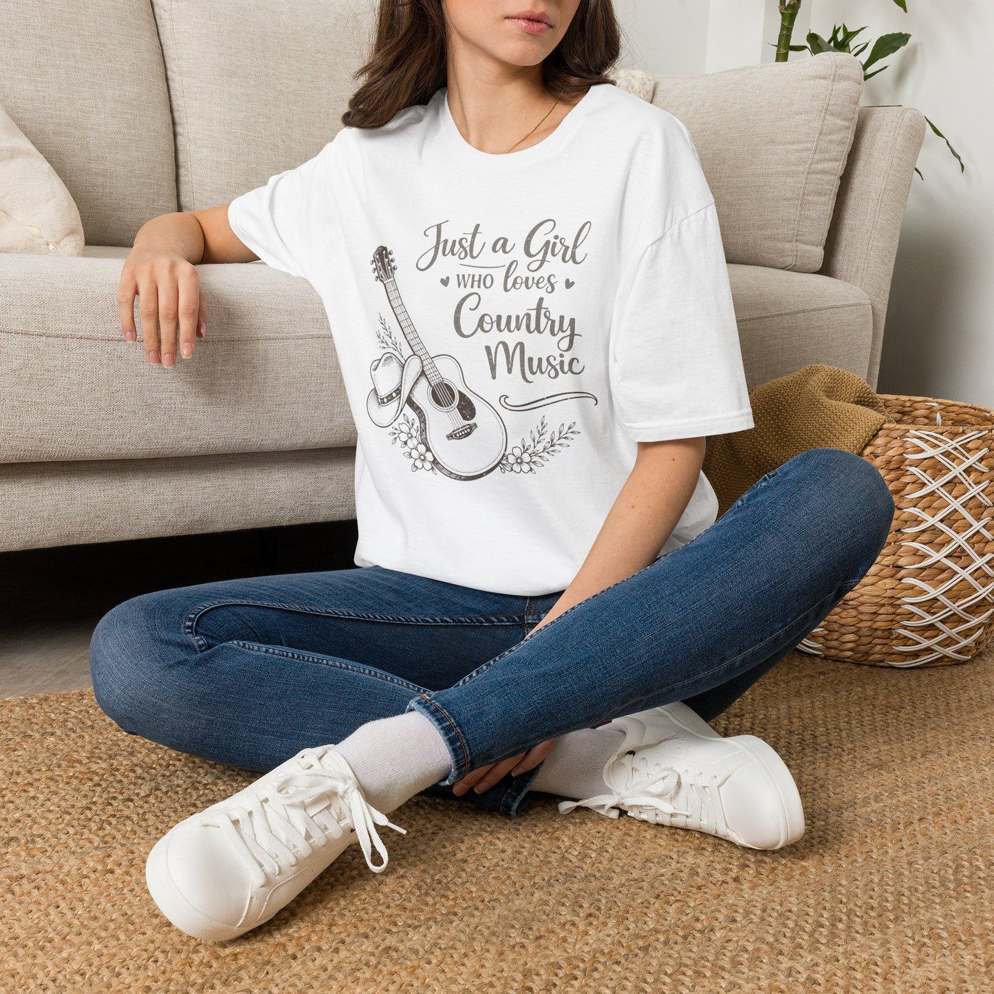Wild Reed Apparel Just a Girl Who Loves Country Music Graphic Tee | Country Music Festival Shirt
