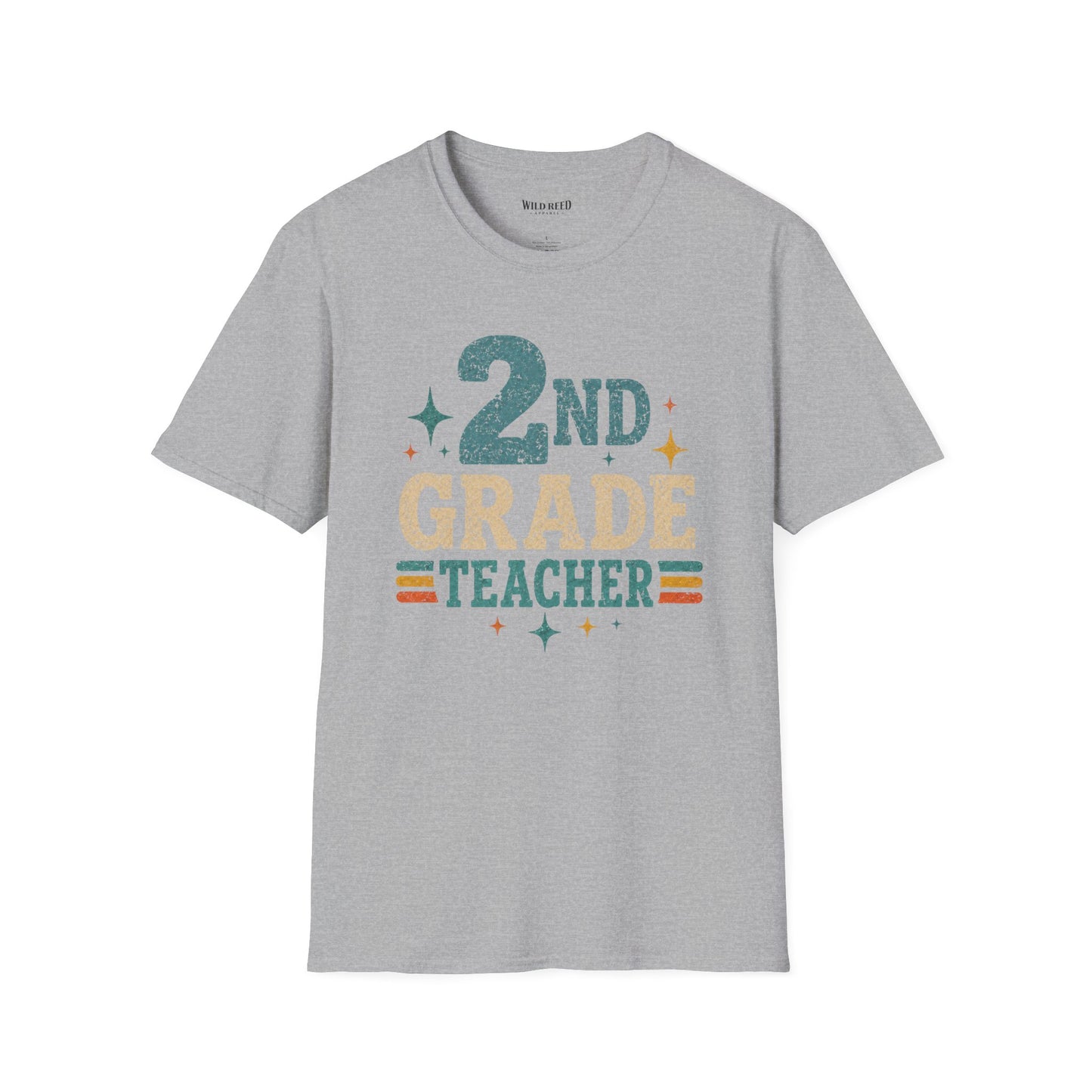 2nd Grade Teacher Shirt | Back to School Teacher Tee | Retro Grade Level Graphic T-Shirt