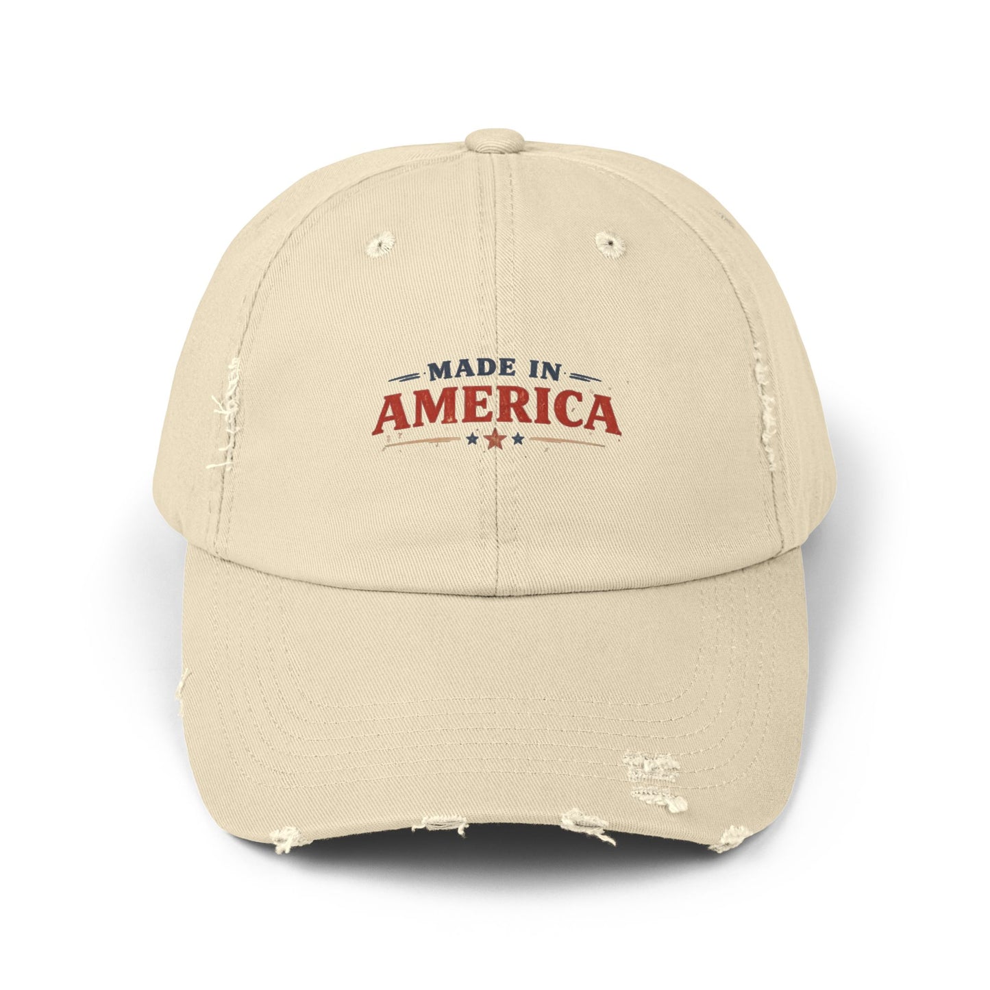 Distressed Made in America Cap • Vintage Patriotic Hat • Adjustable Dad Hat • Wild Reed Apparel