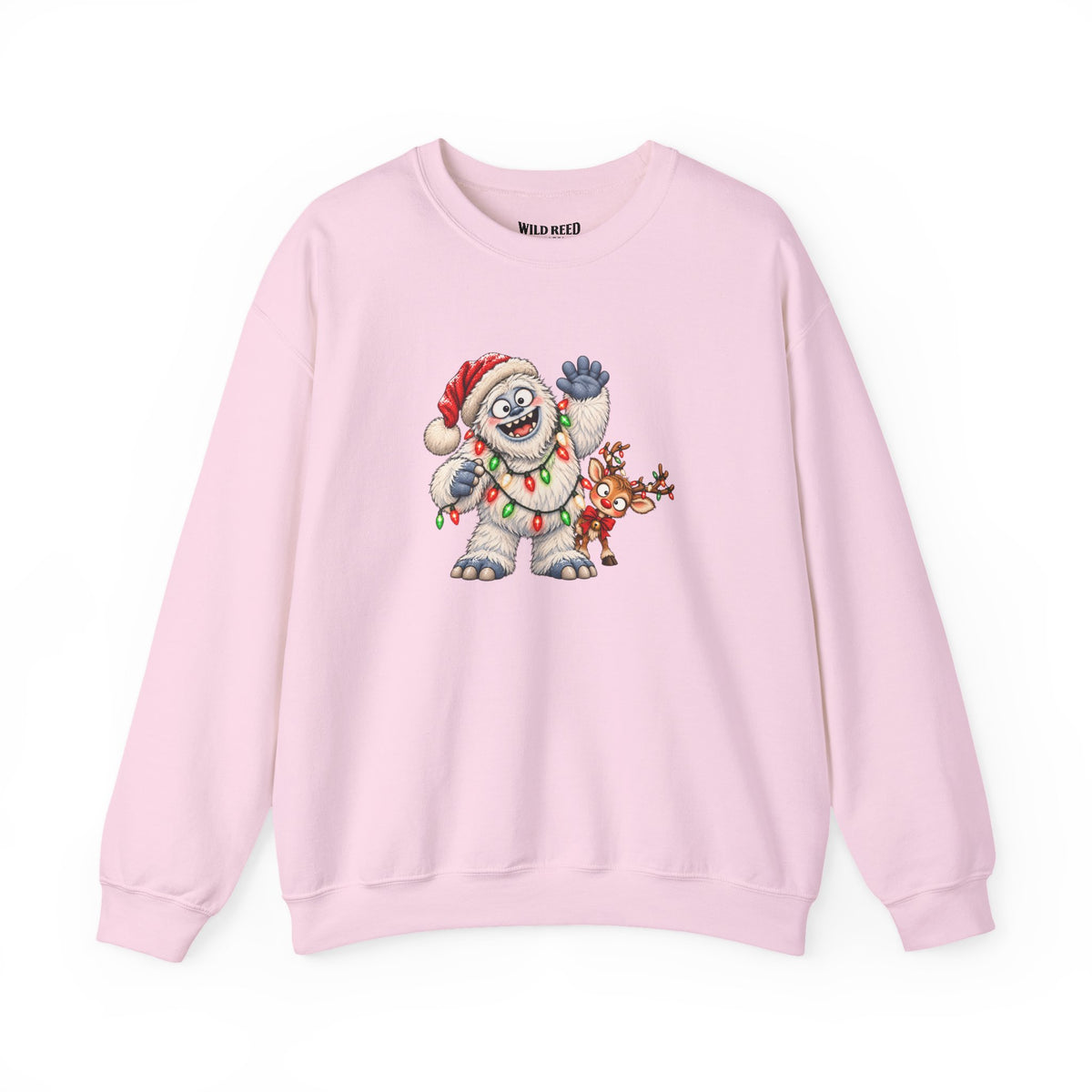 Cute Christmas Yeti & Reindeer Sweatshirt | Whimsical Holiday Crewneck