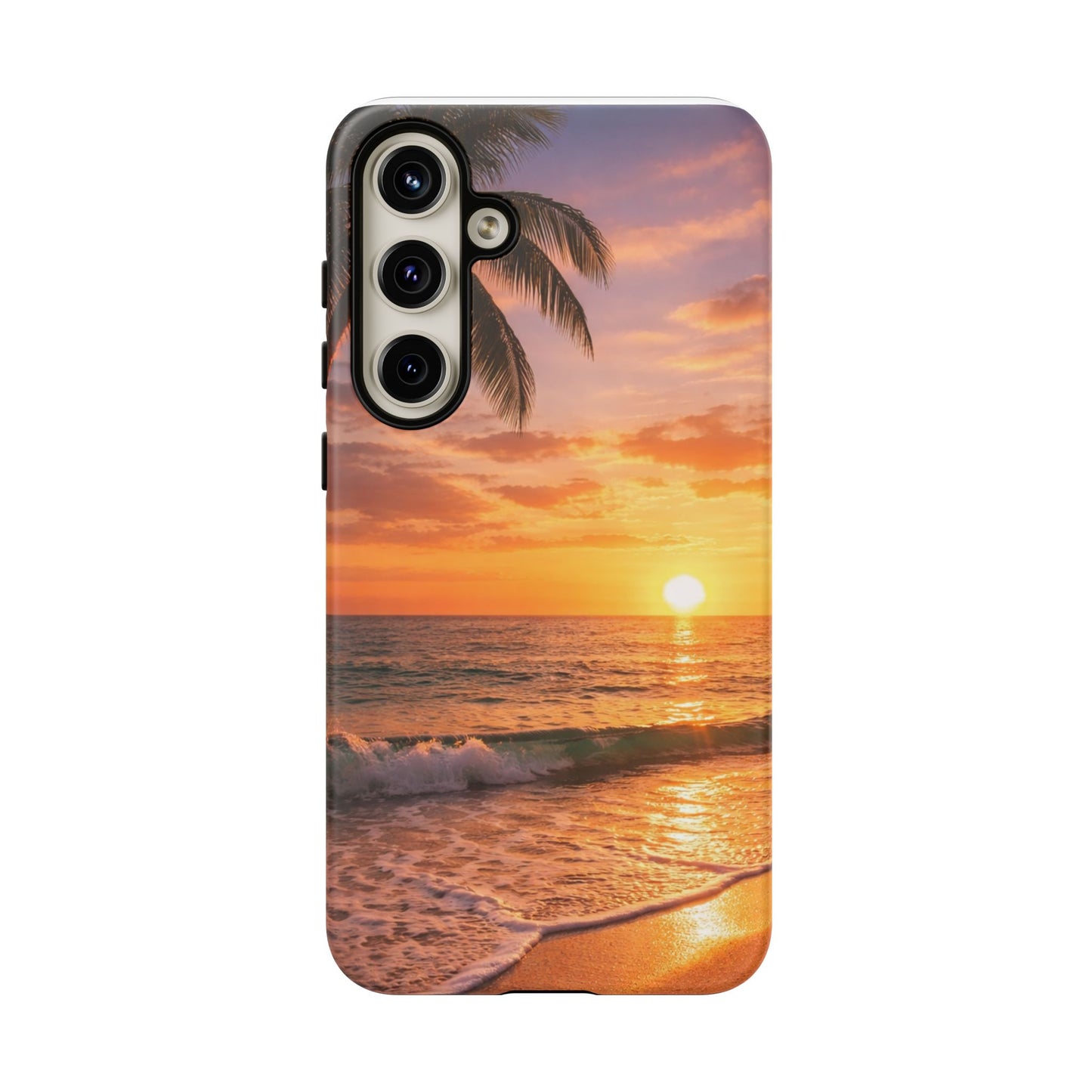 Golden Hour Beach Case — Tropical Palm Sunset Protective Case