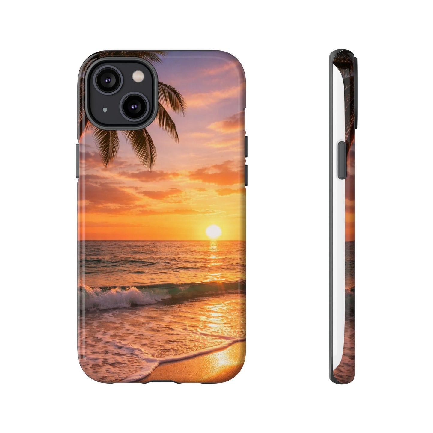 Golden Hour Beach Case — Tropical Palm Sunset Protective Case