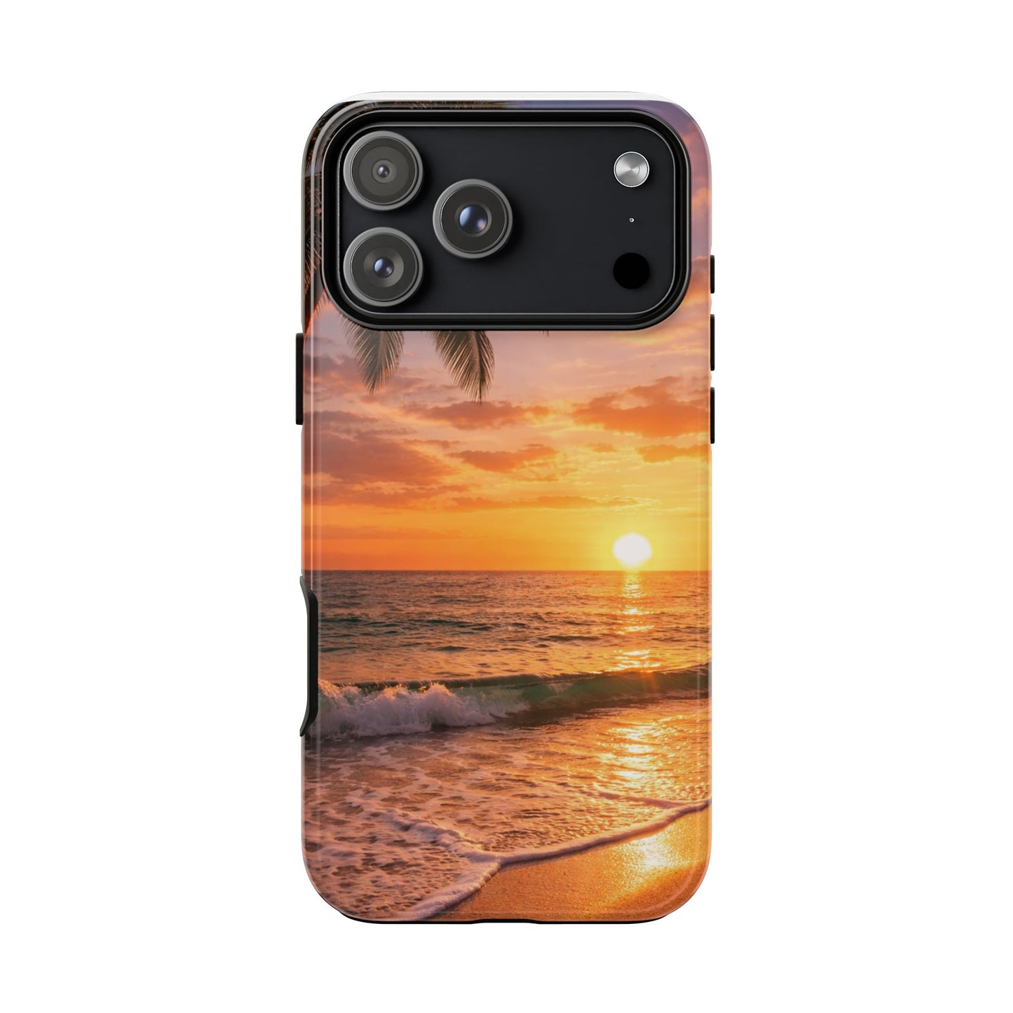 Golden Hour Beach Case — Tropical Palm Sunset Protective Case