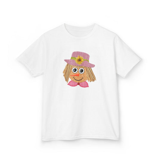 Cute Scarecrow Girl Kids Halloween T-Shirt