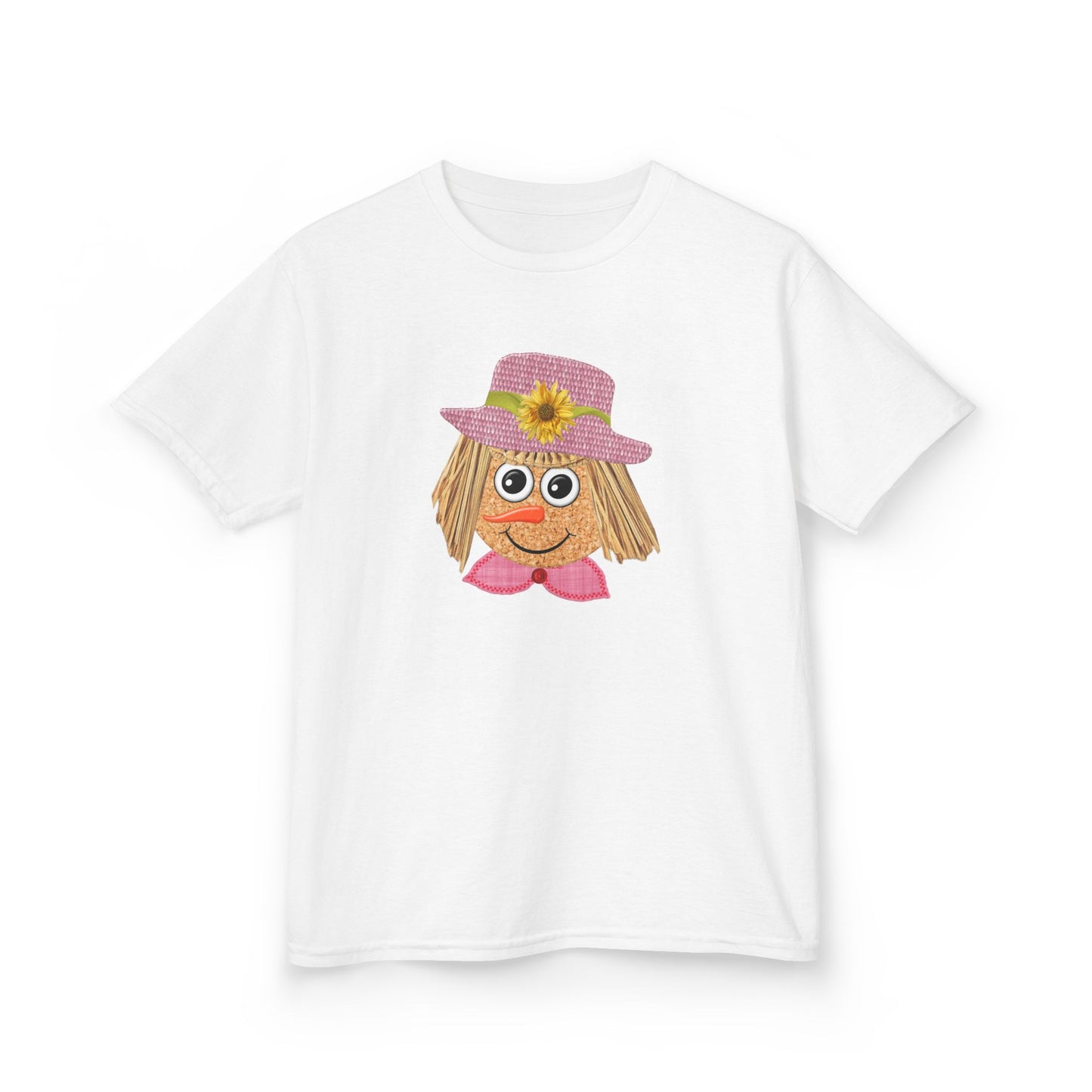 Cute Scarecrow Girl Youth T-Shirt | Adorable Fall & Thanksgiving Graphic Tee for Kids