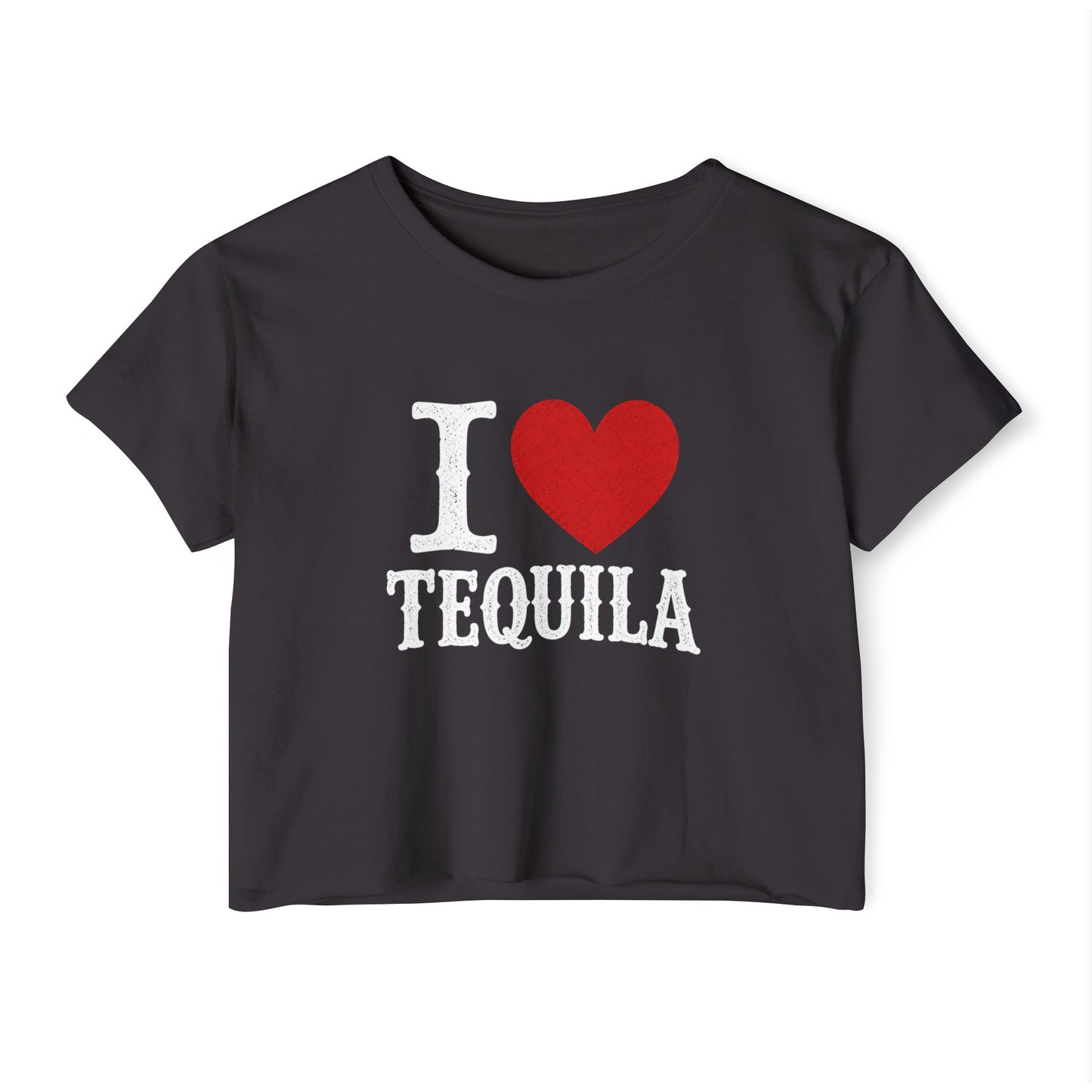 I Heart Tequila Cropped Tee | Funny Tequila Shirt | Festival Crop Top | Country Concert Outfit | Girls Trip Shirt | Western Boutique Style