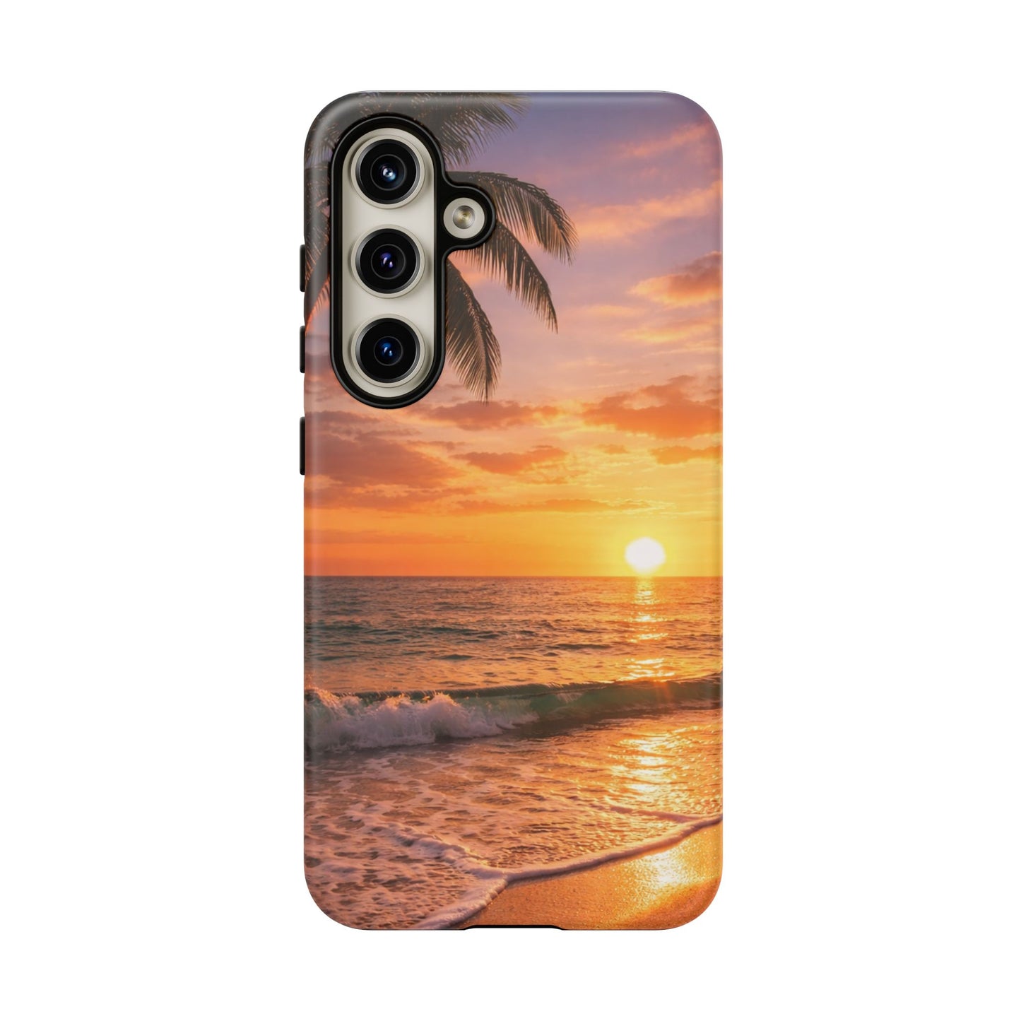 Golden Hour Beach Case — Tropical Palm Sunset Protective Case