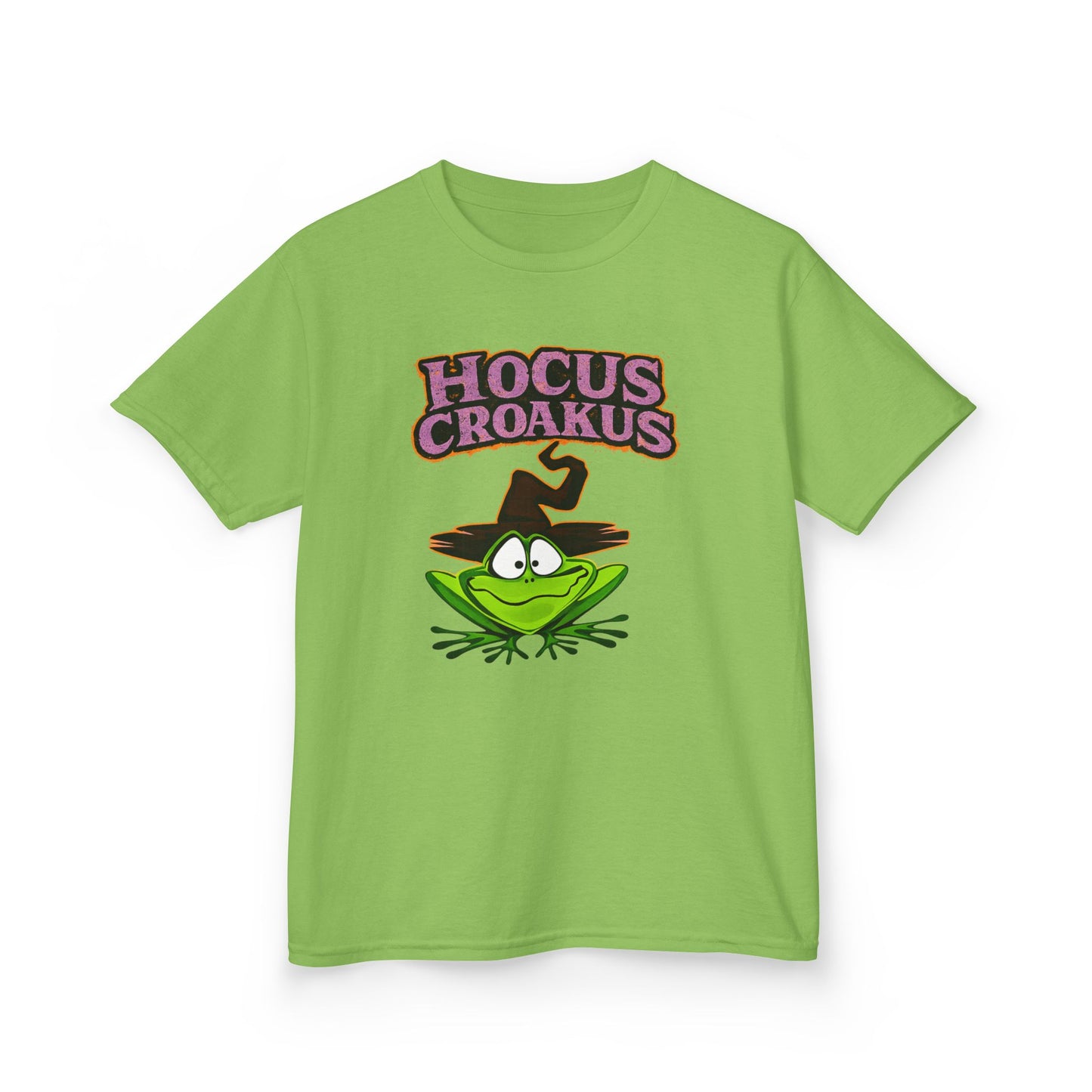 Hocus Croakus Frog Kids T-Shirt | Cute Halloween Frog Youth Graphic Tee for Boys & Girls