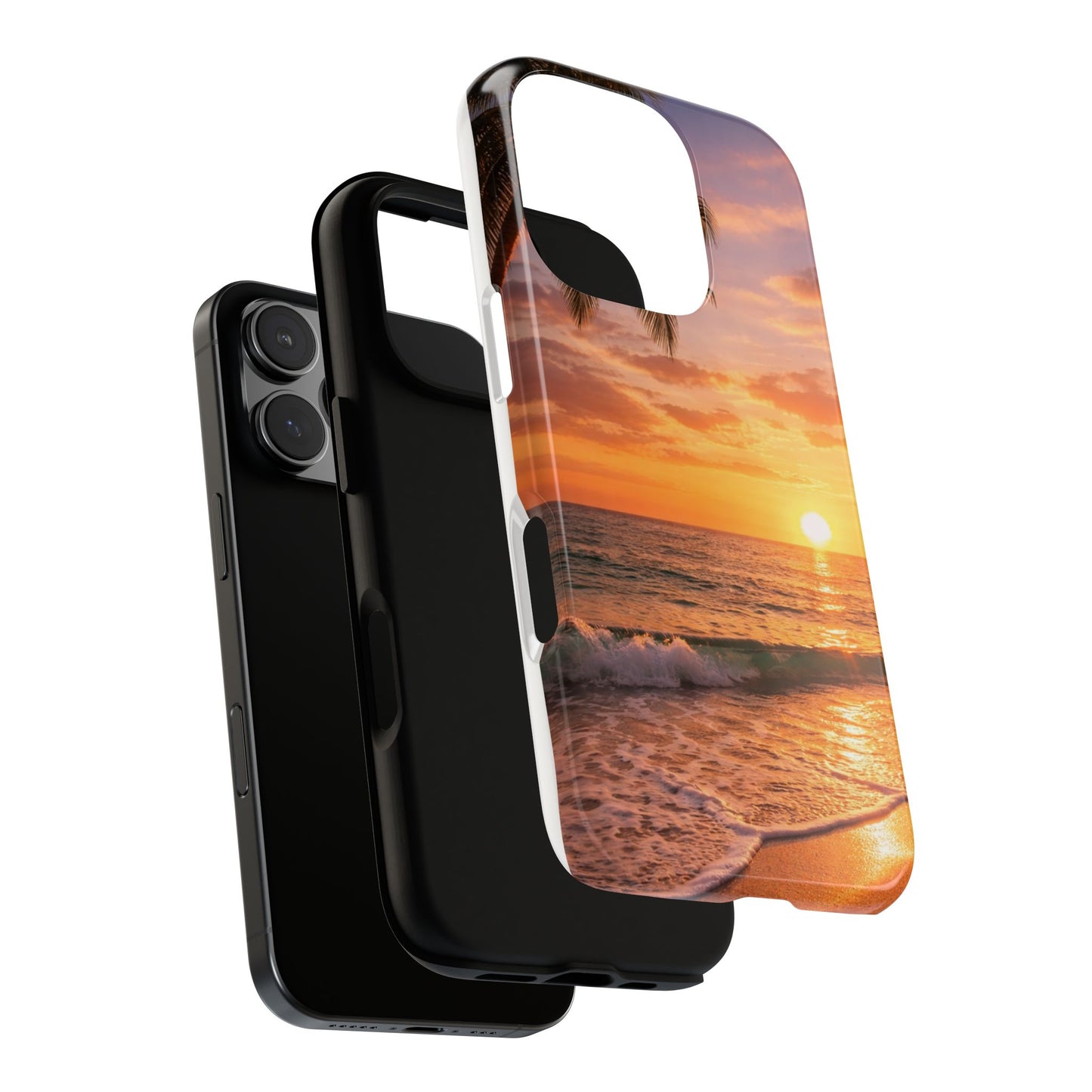 Golden Hour Beach Case — Tropical Palm Sunset Protective Case