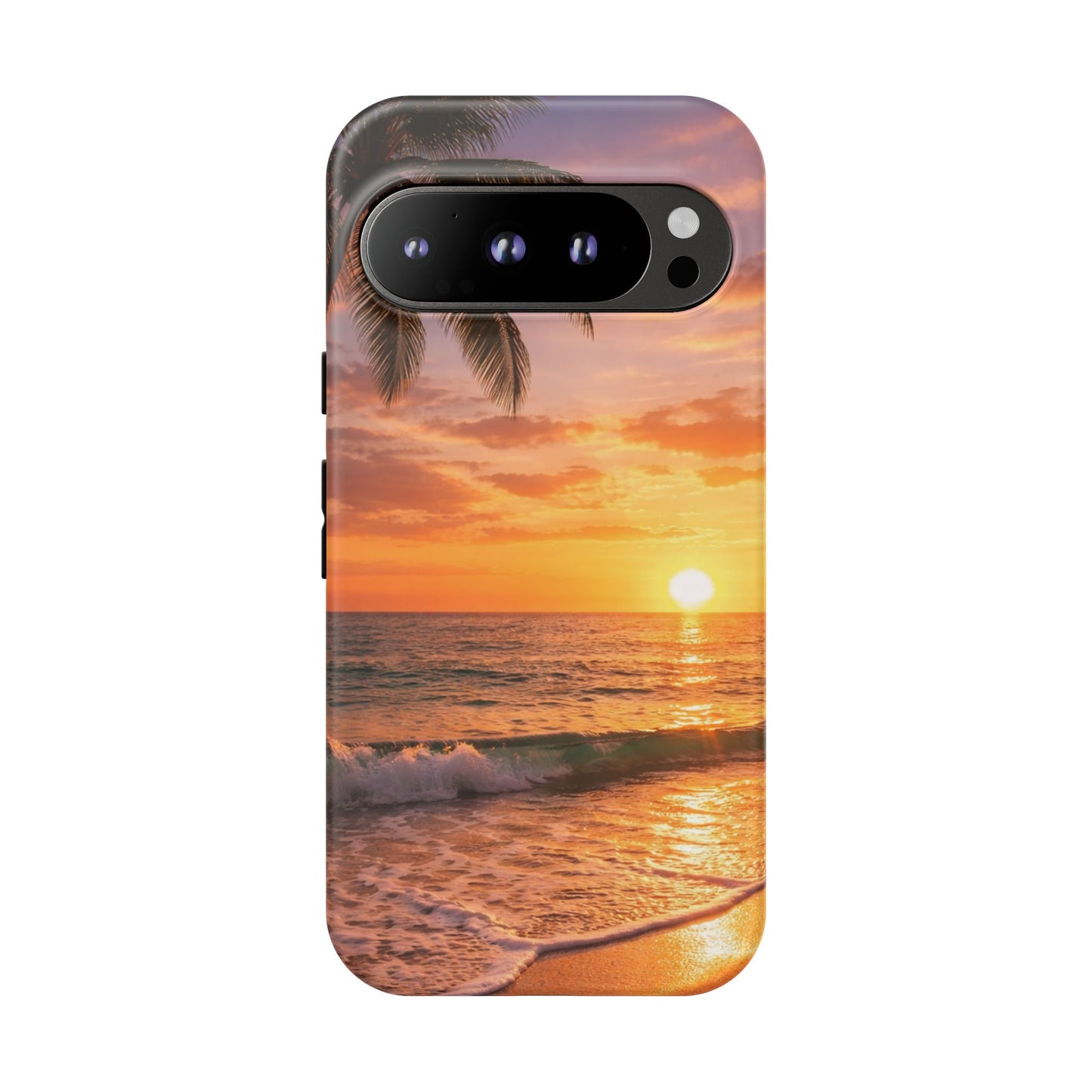 Golden Hour Beach Case — Tropical Palm Sunset Protective Case