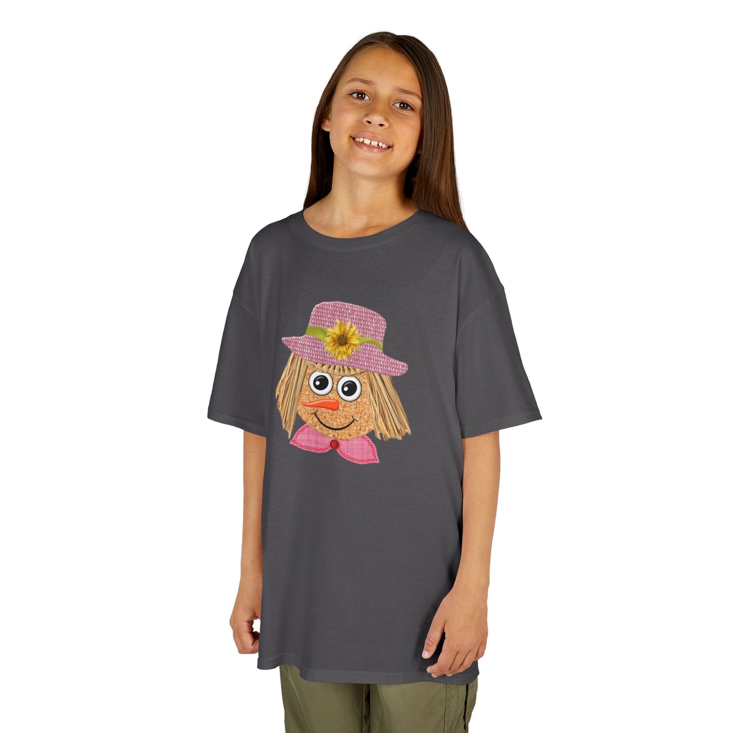 Cute Scarecrow Girl Kids Halloween T-Shirt