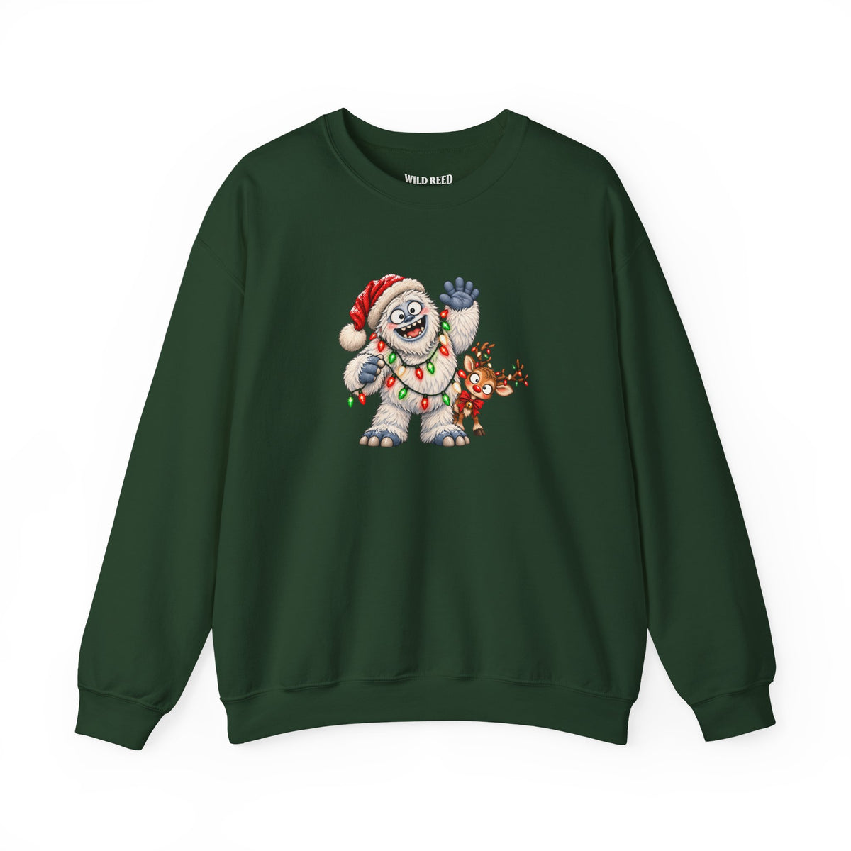 Cute Christmas Yeti & Reindeer Sweatshirt | Whimsical Holiday Crewneck