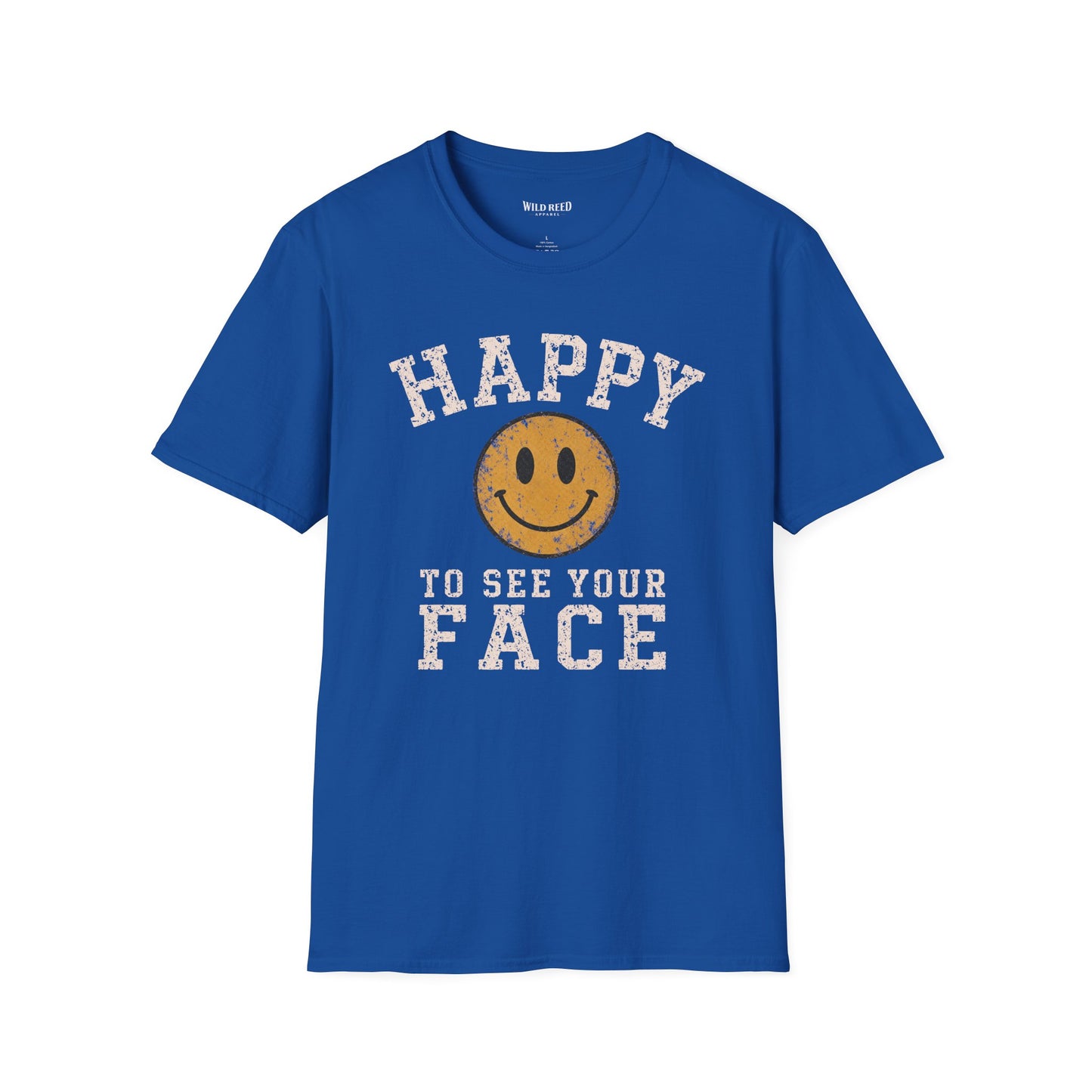 Happy to See Your Face Teacher Shirt | Back to School Tee | Retro Smiley Graphic T-Shirt