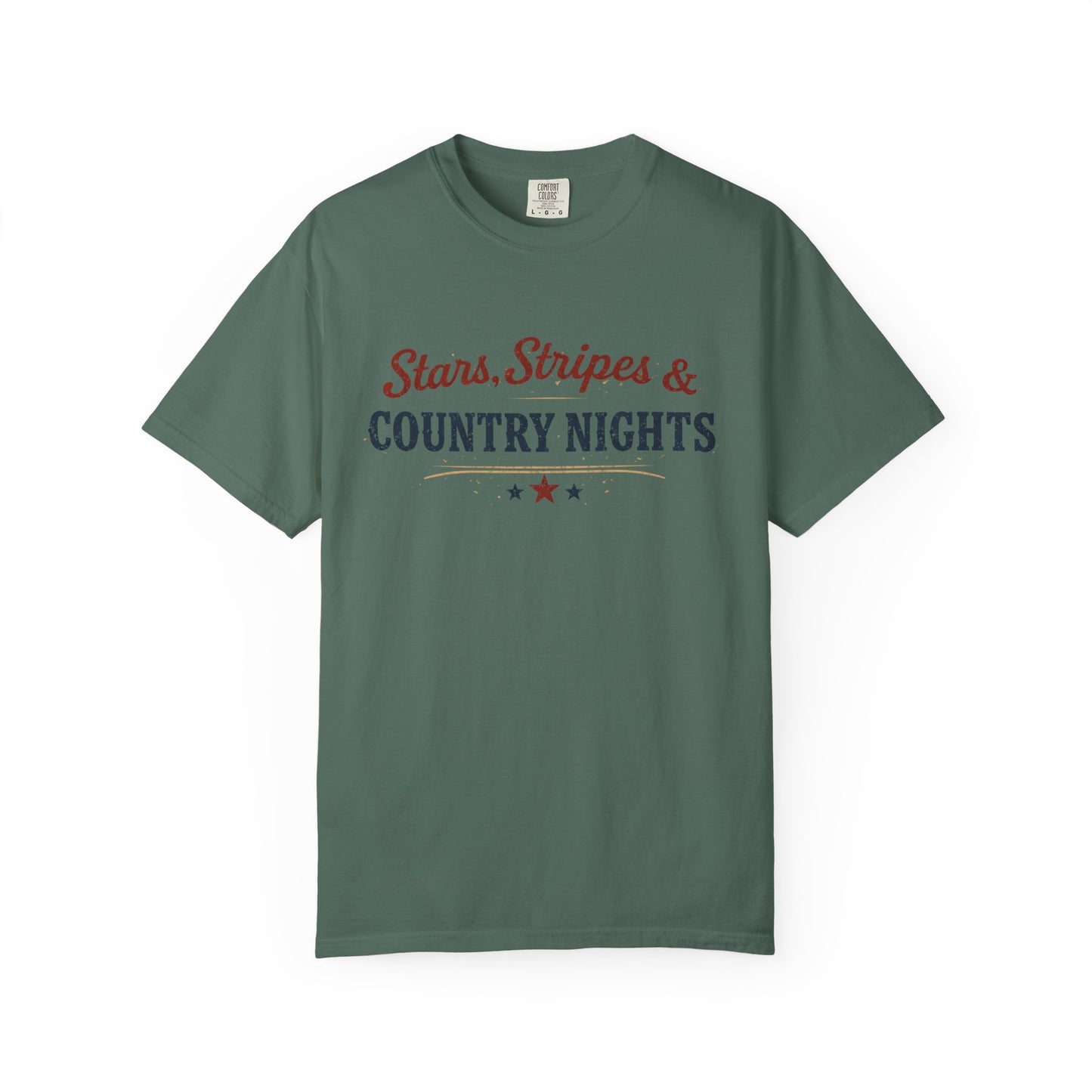 Stars Stripes and Country Nights Tee • Patriotic Country Shirt • Americana Graphic Tee • Western Summer Shirt