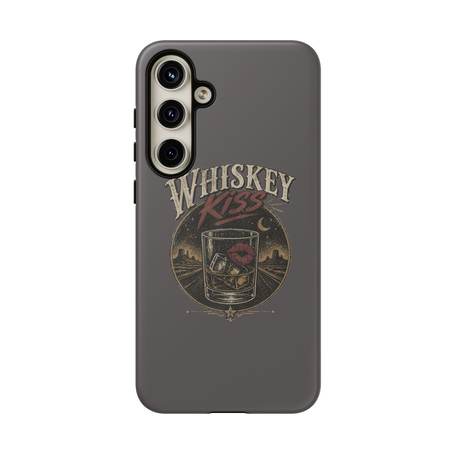 Whiskey Kiss Western Phone Case, Country iPhone & Samsung Case, Rustic Cowgirl or Cowboy Phone Case, Whiskey Lover Gift, Matte or Glossy
