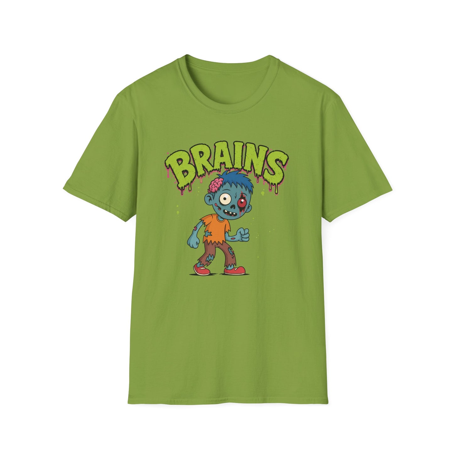 Brains Zombie Graphic Tee | Funny Halloween Shirt | Vintage Horror T-Shirt