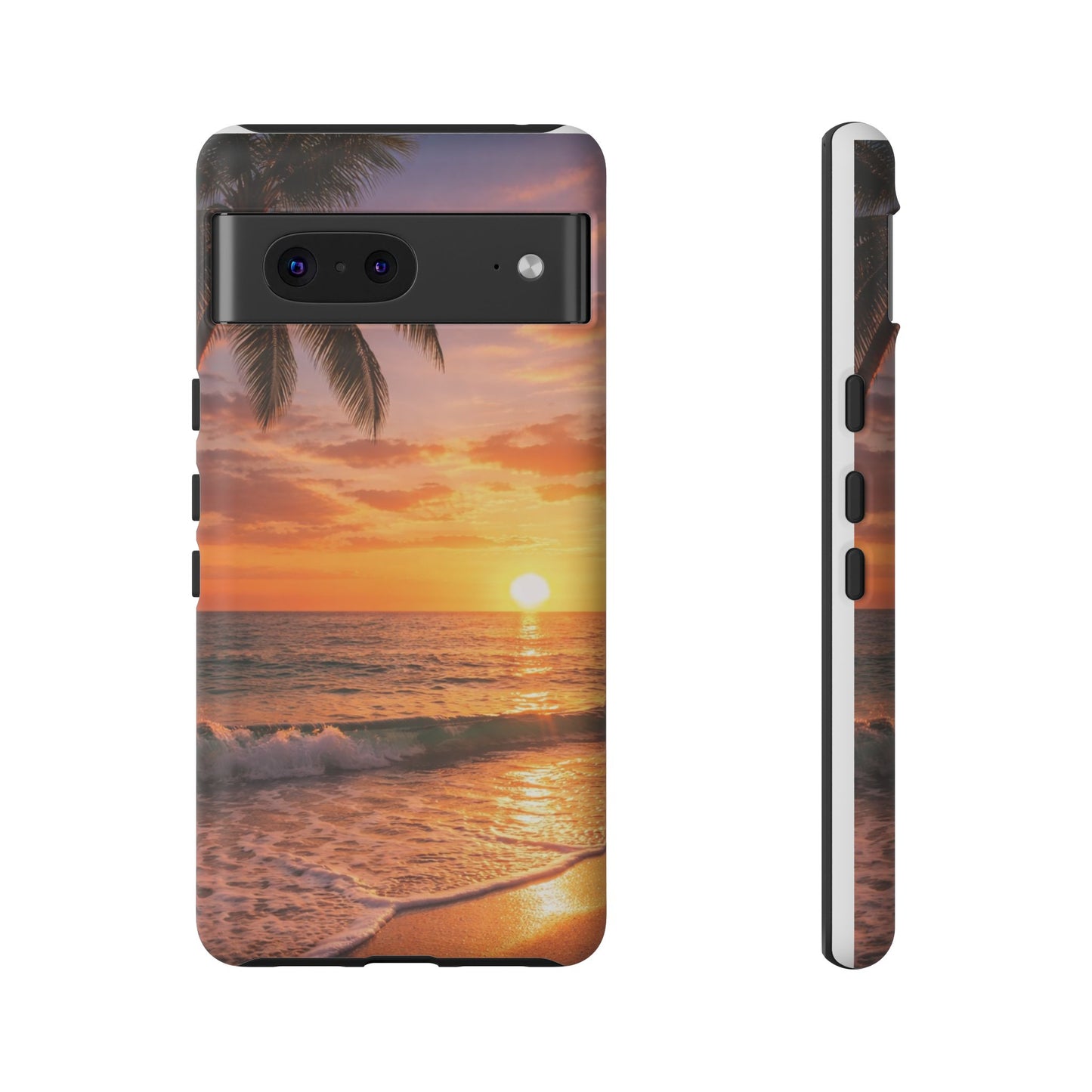 Golden Hour Beach Case — Tropical Palm Sunset Protective Case