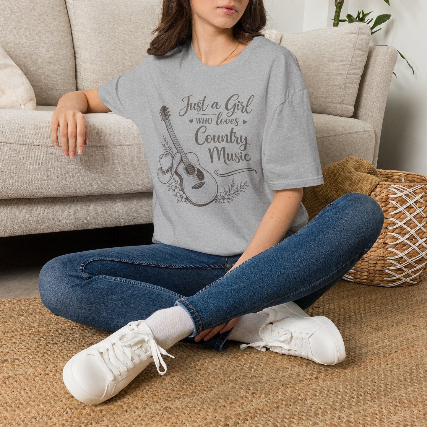 Wild Reed Apparel Just a Girl Who Loves Country Music Graphic Tee | Country Music Festival Shirt