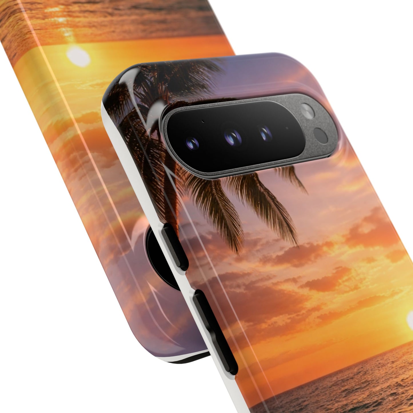 Golden Hour Beach Case — Tropical Palm Sunset Protective Case