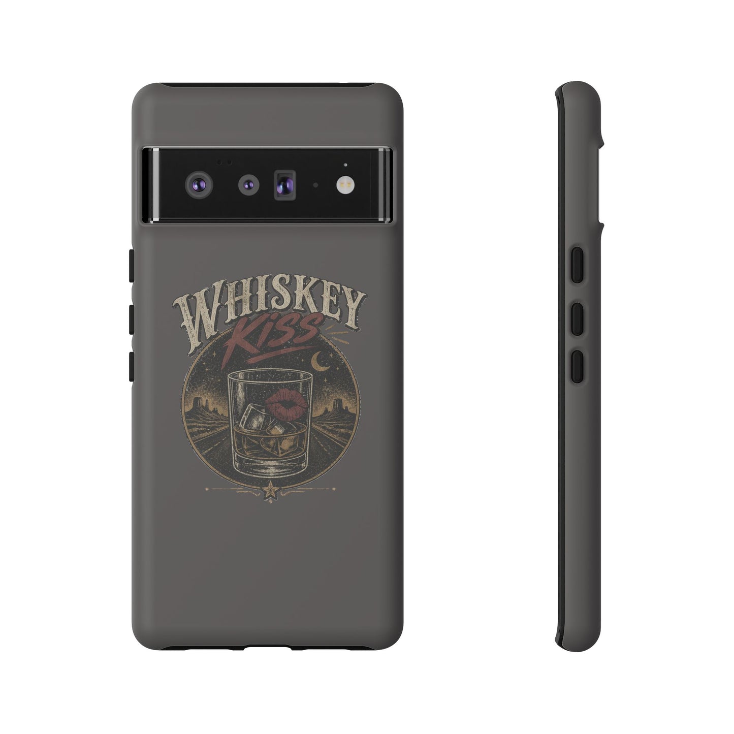 Whiskey Kiss Western Phone Case, Country iPhone & Samsung Case, Rustic Cowgirl or Cowboy Phone Case, Whiskey Lover Gift, Matte or Glossy