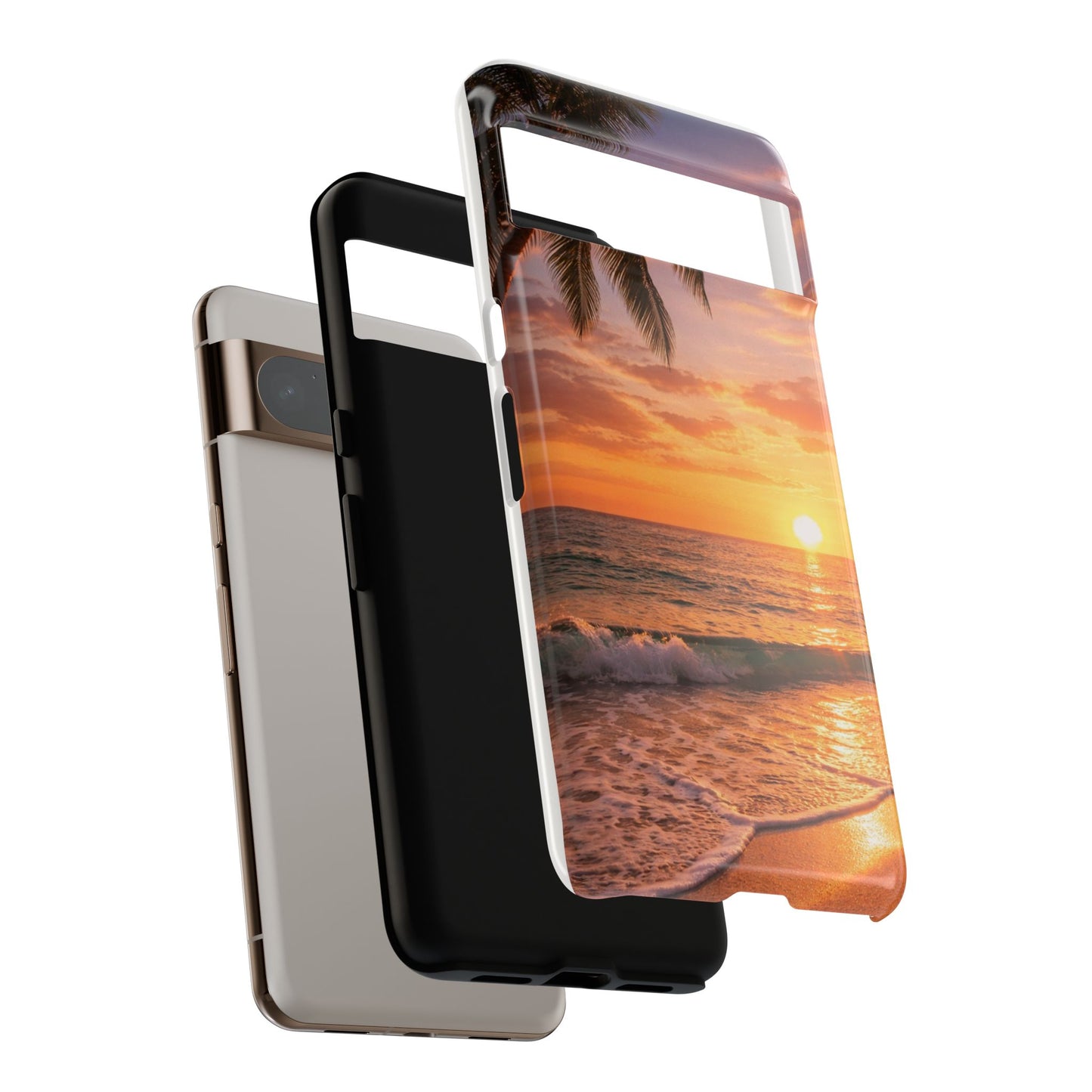 Golden Hour Beach Case — Tropical Palm Sunset Protective Case