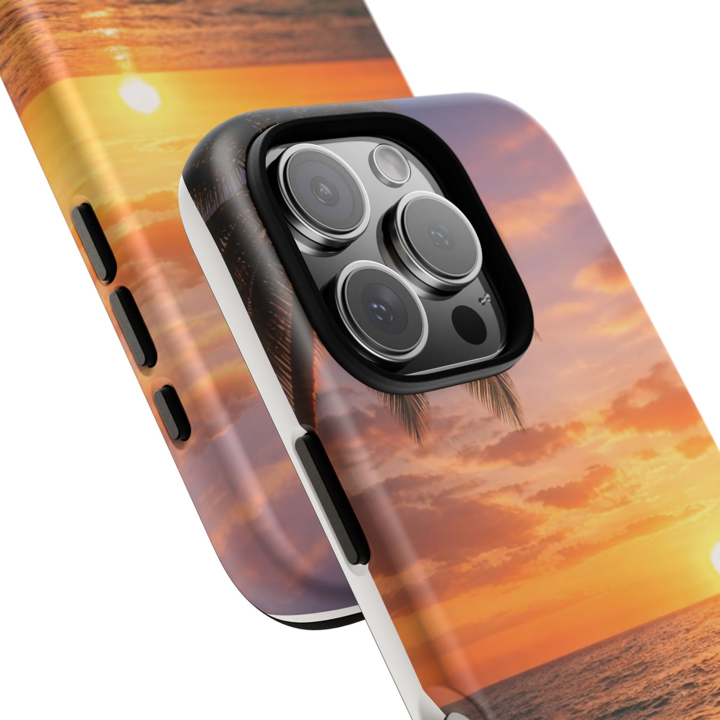Golden Hour Beach Case — Tropical Palm Sunset Protective Case