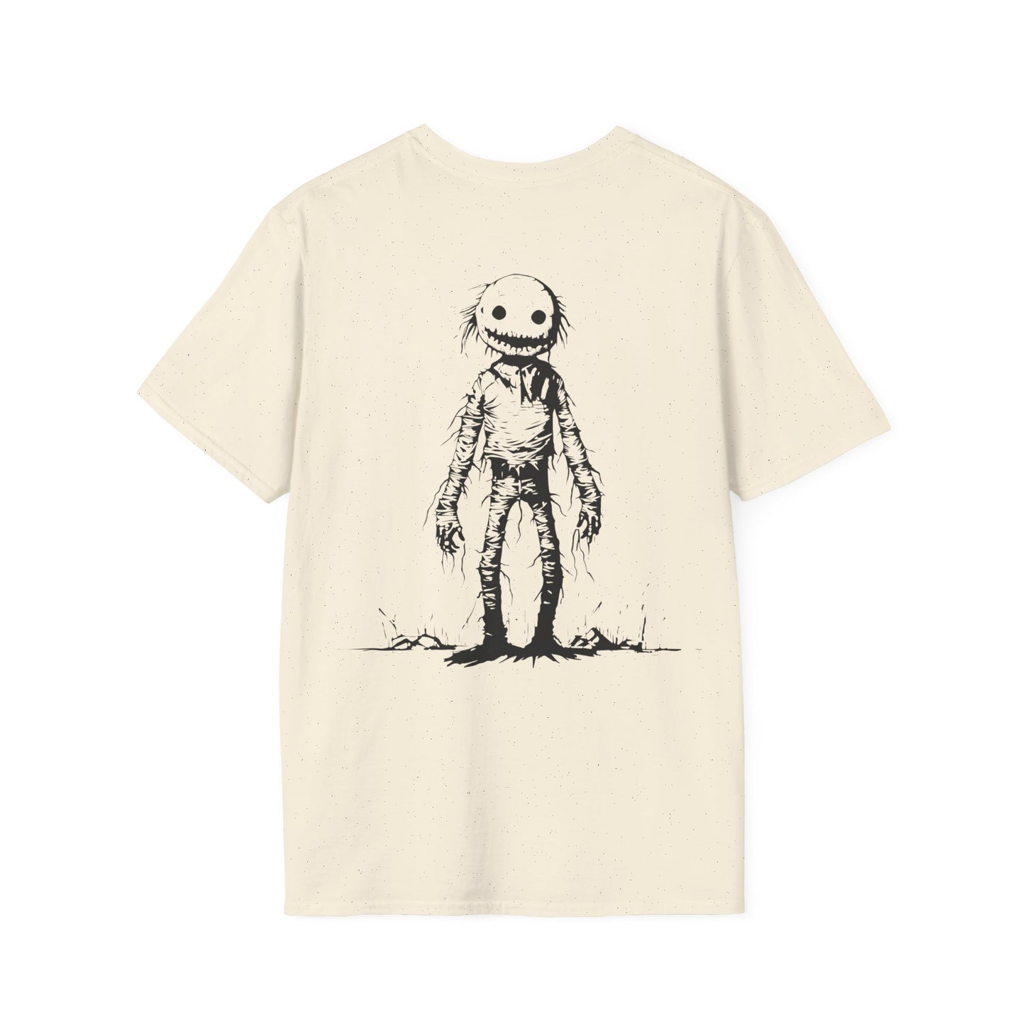 Wild Reed Apparel Creepy Monster Halloween Shirt | Vintage Horror Graphic Tee | Double-Sided Spooky Season T-Shirt