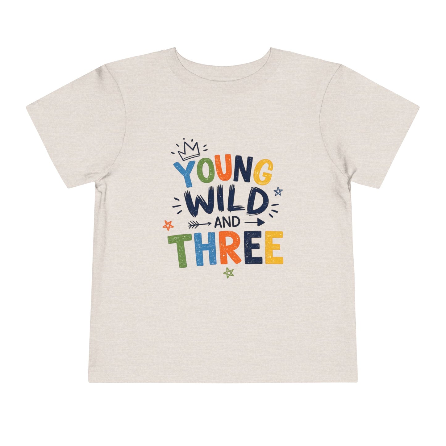 Young Wild and Three Birthday Shirt for Boys | Blue Third Birthday Tee
