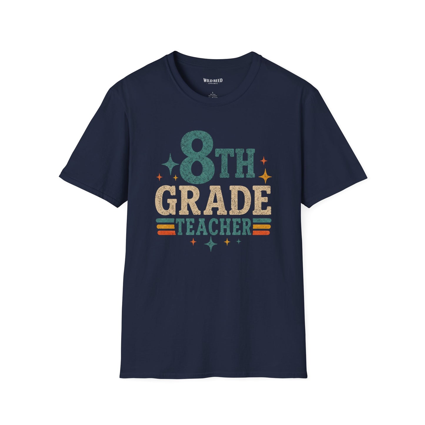 8th Grade Teacher Shirt | Back to School Teacher Tee | Retro Grade Level Graphic T-Shirt