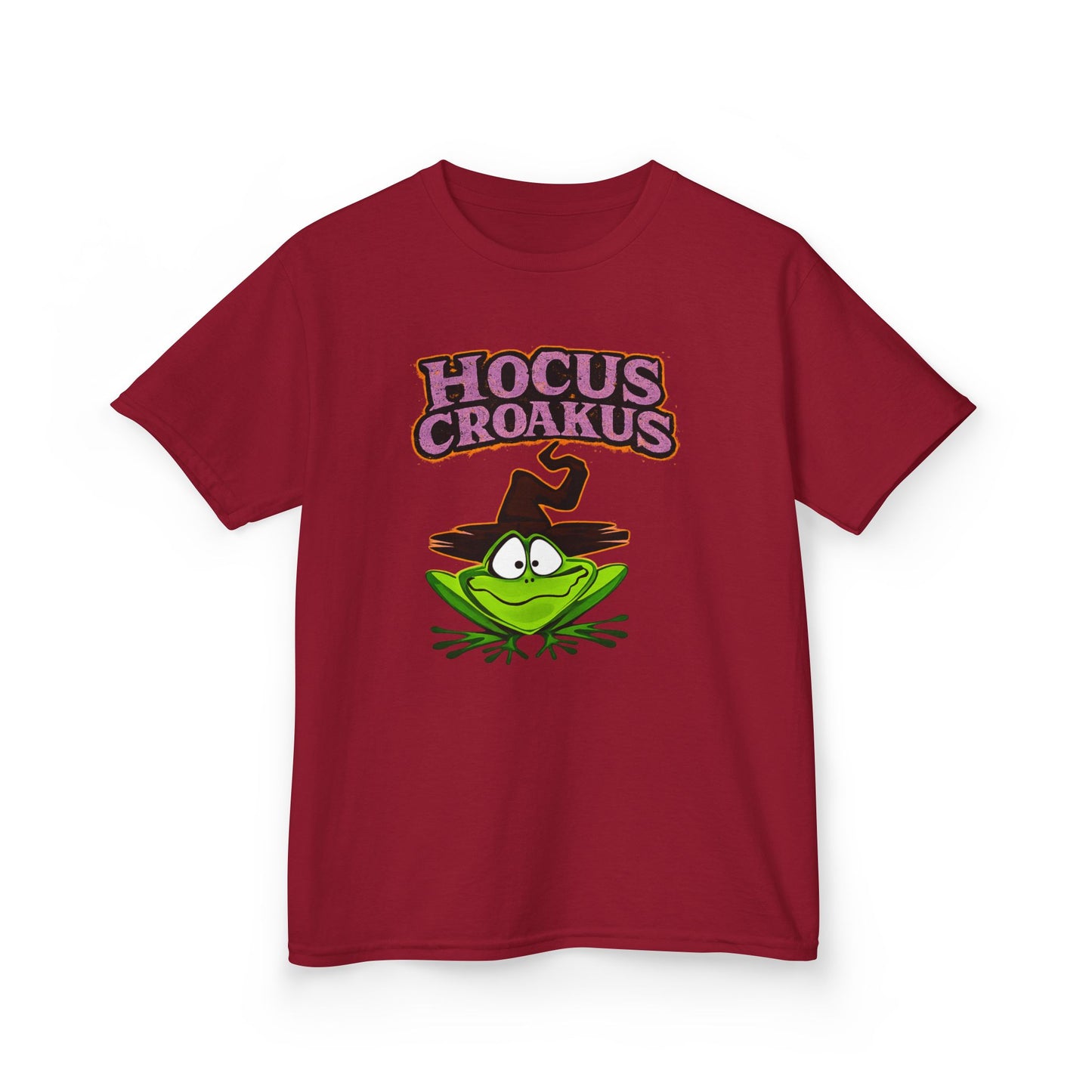 Hocus Croakus Frog Kids T-Shirt | Cute Halloween Frog Youth Graphic Tee for Boys & Girls