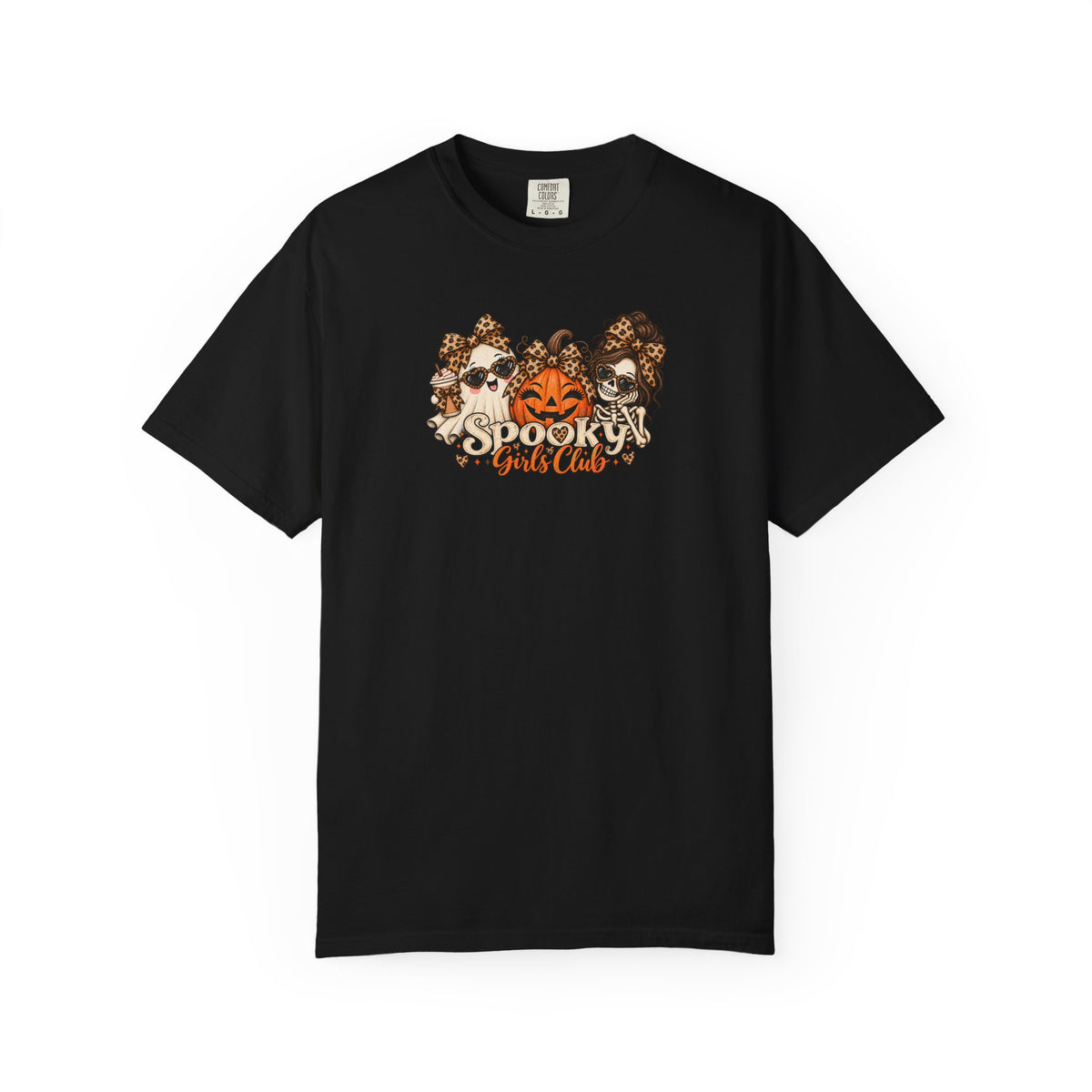 Spooky Girls Club Leopard Halloween Comfort Colors Tee