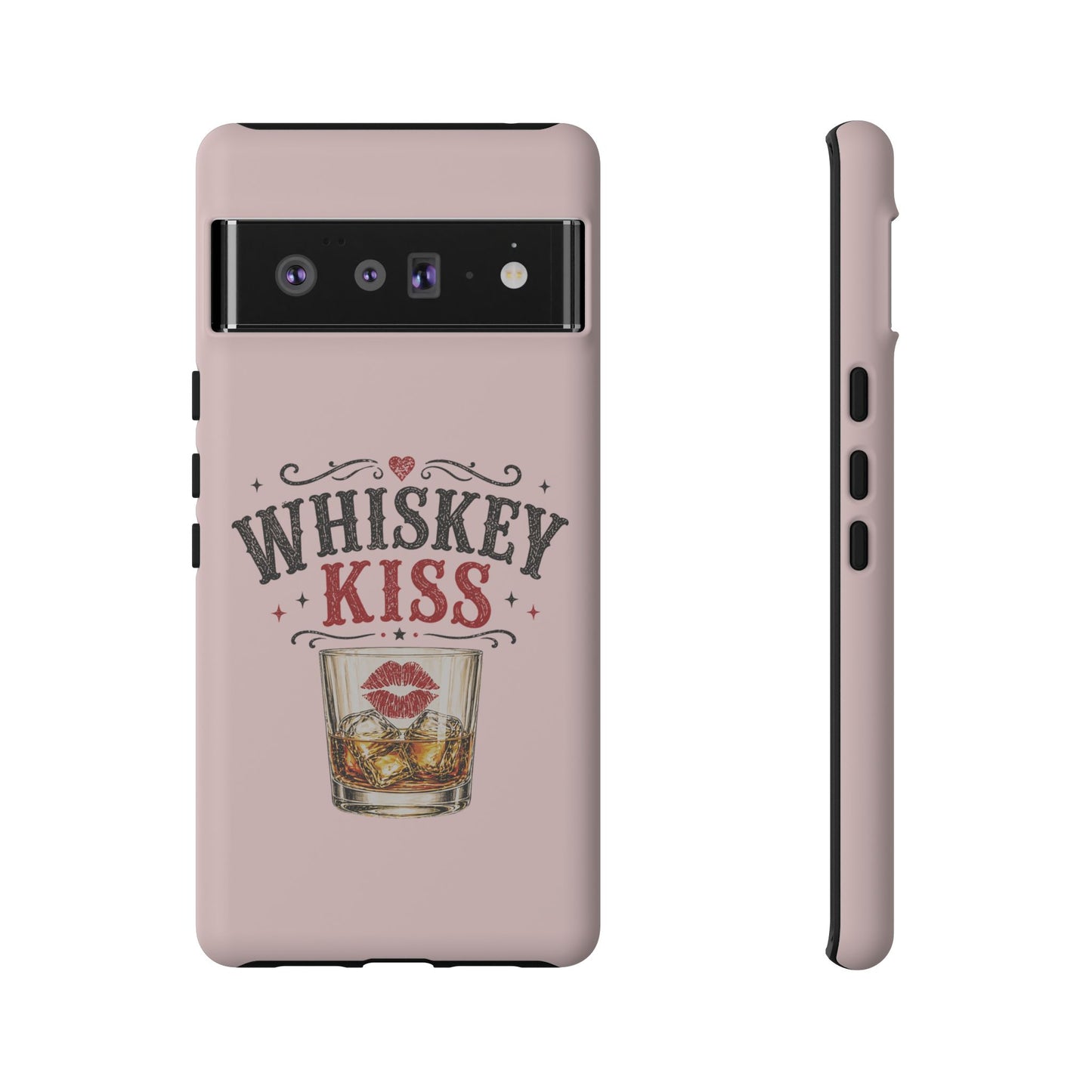 Whiskey Kiss Phone Case, Western Cowgirl Phone Case, Country Girl iPhone & Samsung Case, Cute Whiskey Lover Gift, Matte or Glossy